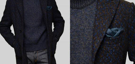 tweed coat with denim jeans