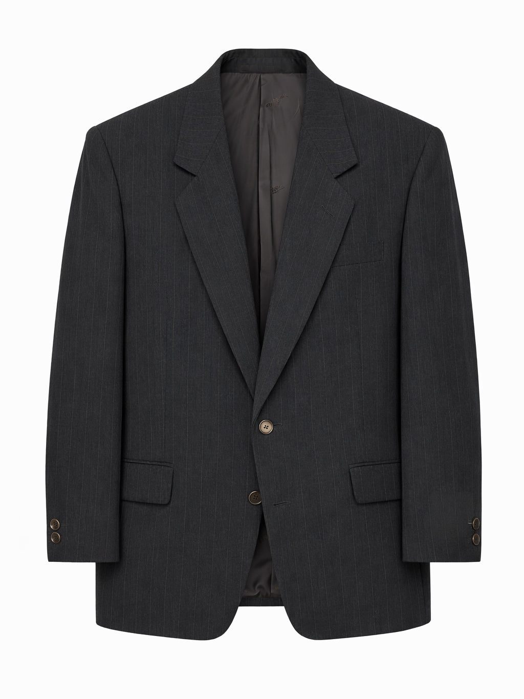 RENOMA Paris Dark Gray Striped Virgin Wool Suit