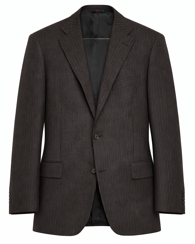 SIR WILSON Torino Sport by Tagliatore Dark Brown Striped Wool Super 110's Suit