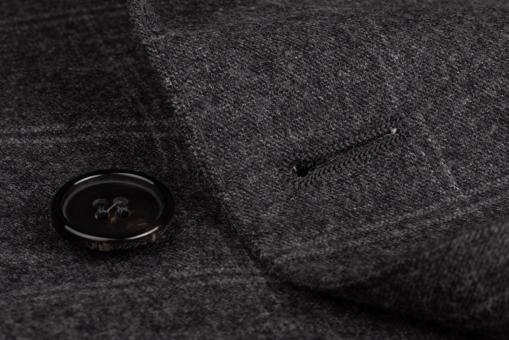 D'AVENZA Handmade Gray Plaid Wool Flannel DB Jacket Sport Coat