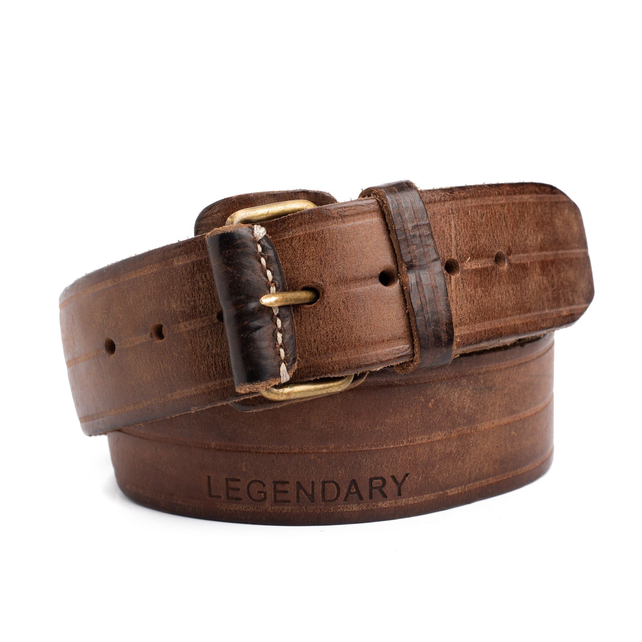 THEDI LEATHERS "Legendary" Brown Handmade Thick Leather Belt NEW 36-40 105