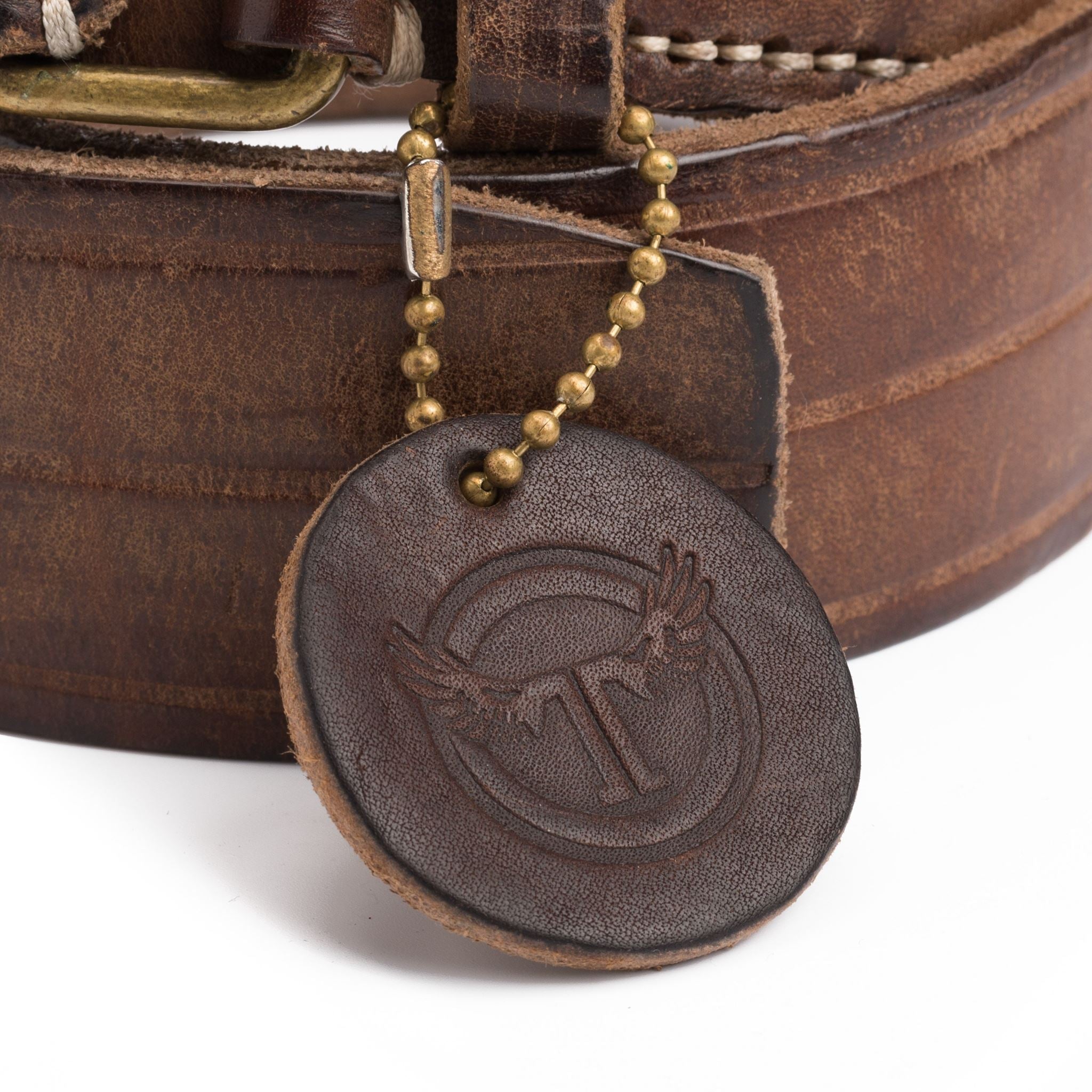 THEDI LEATHERS "Legendary" Brown Handmade Thick Leather Belt NEW 36-40 105