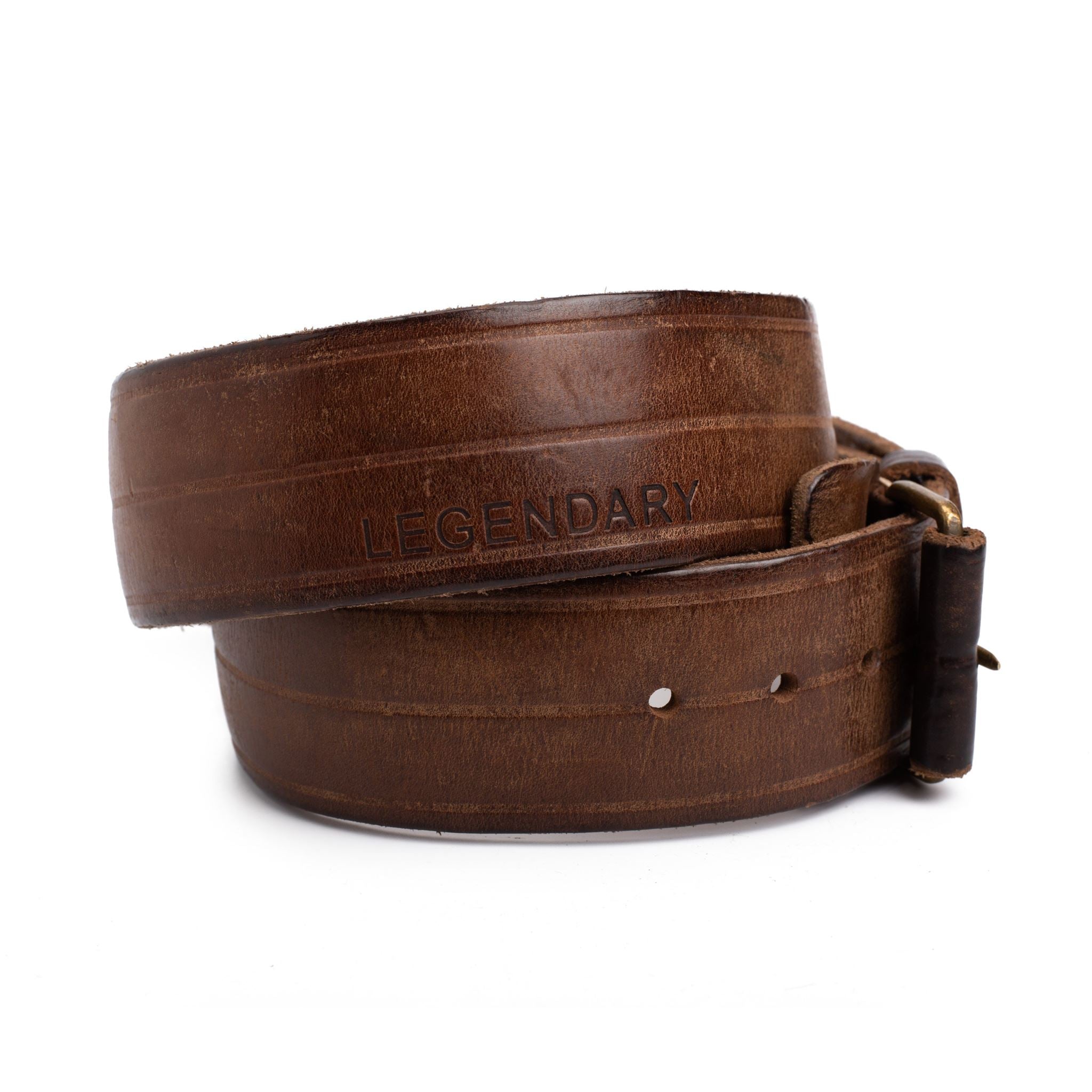 THEDI LEATHERS "Legendary" Brown Handmade Thick Leather Belt NEW 36-40 105