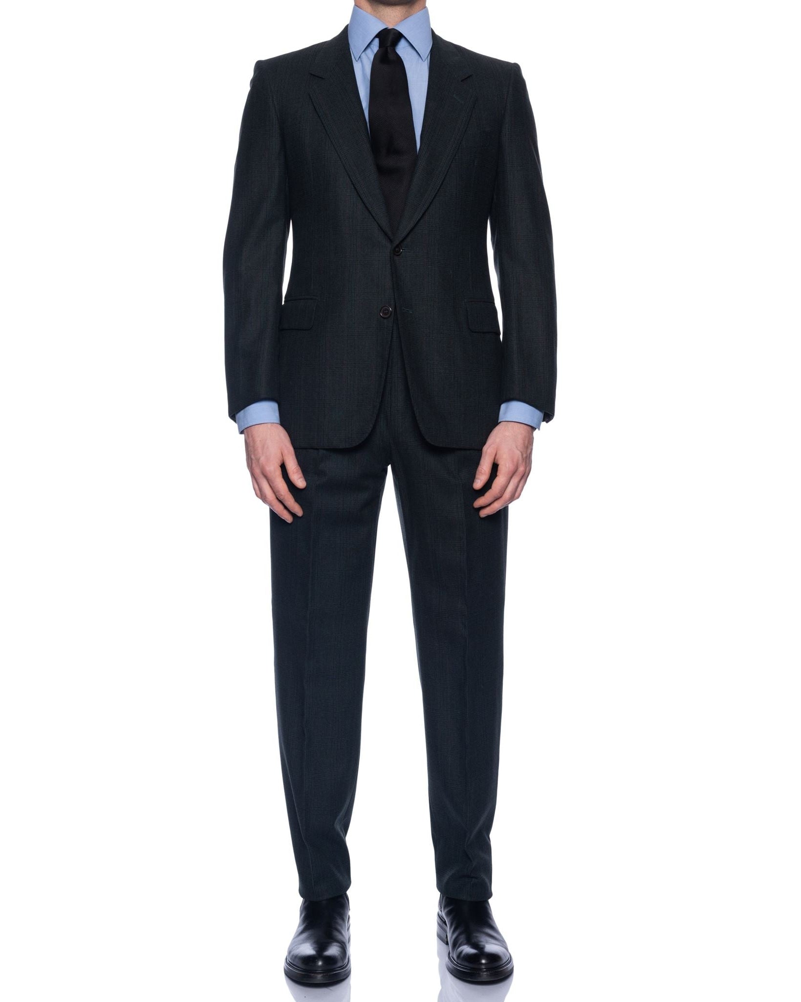 SERGIO PELLARI Green Plaid Ermenegildo Zegna Wool Suit EU 48 NEW US 38