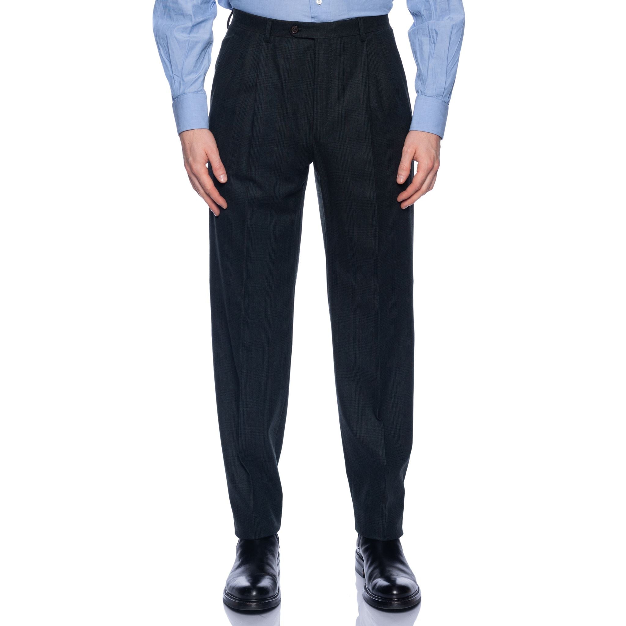 SERGIO PELLARI Green Plaid Ermenegildo Zegna Wool Suit EU 48 NEW US 38