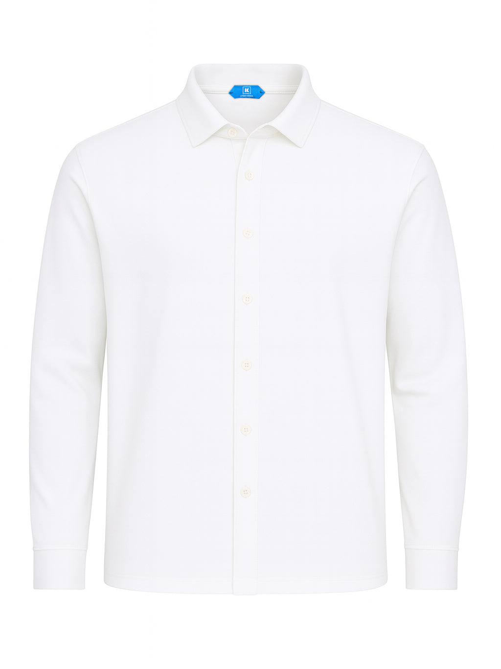 KITON KIRED "Capri" White Exclusive Crepe Cotton Long Sleeve Shirt