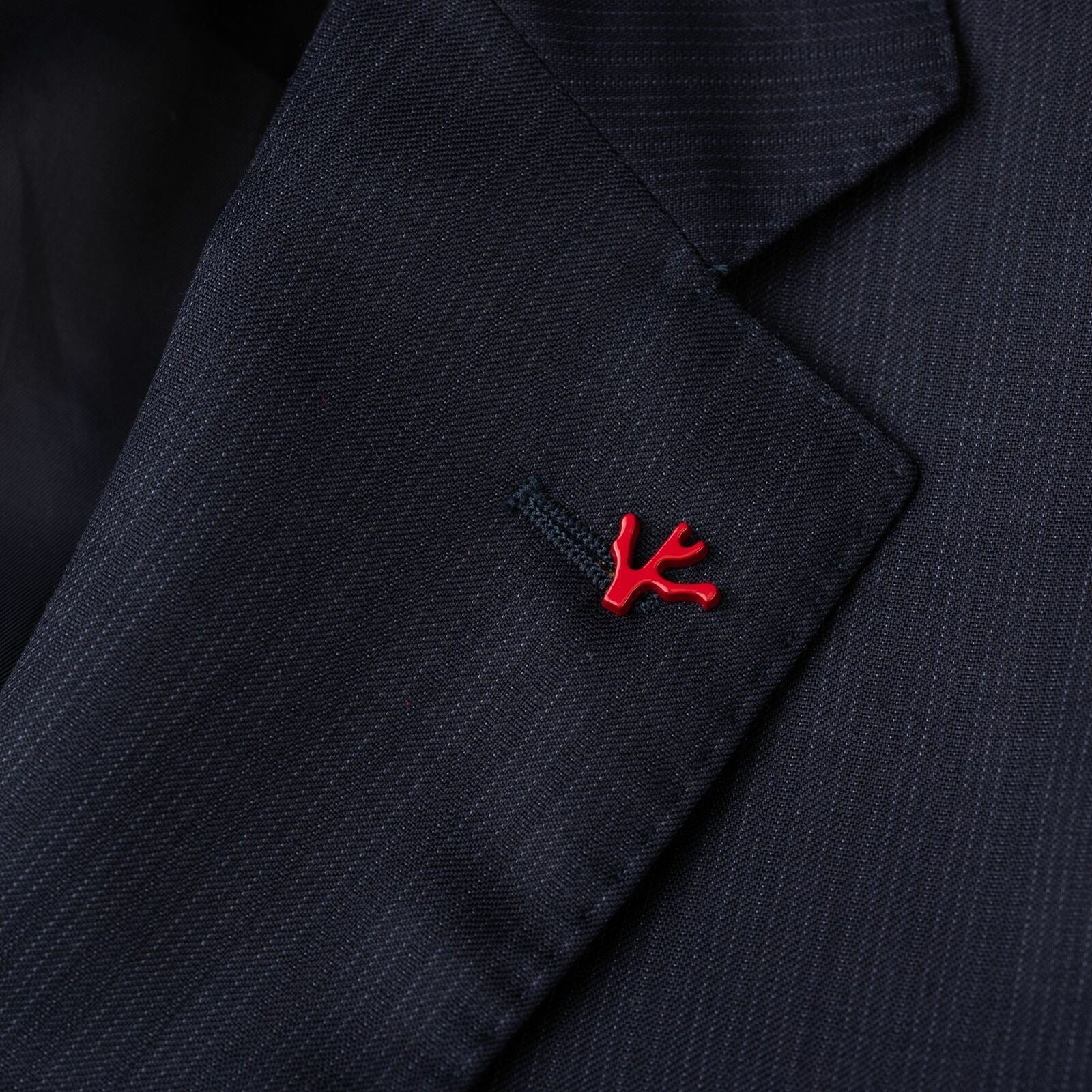 ISAIA Napoli "Base S" Navy Blue Striped Wool Super 120's Jacket