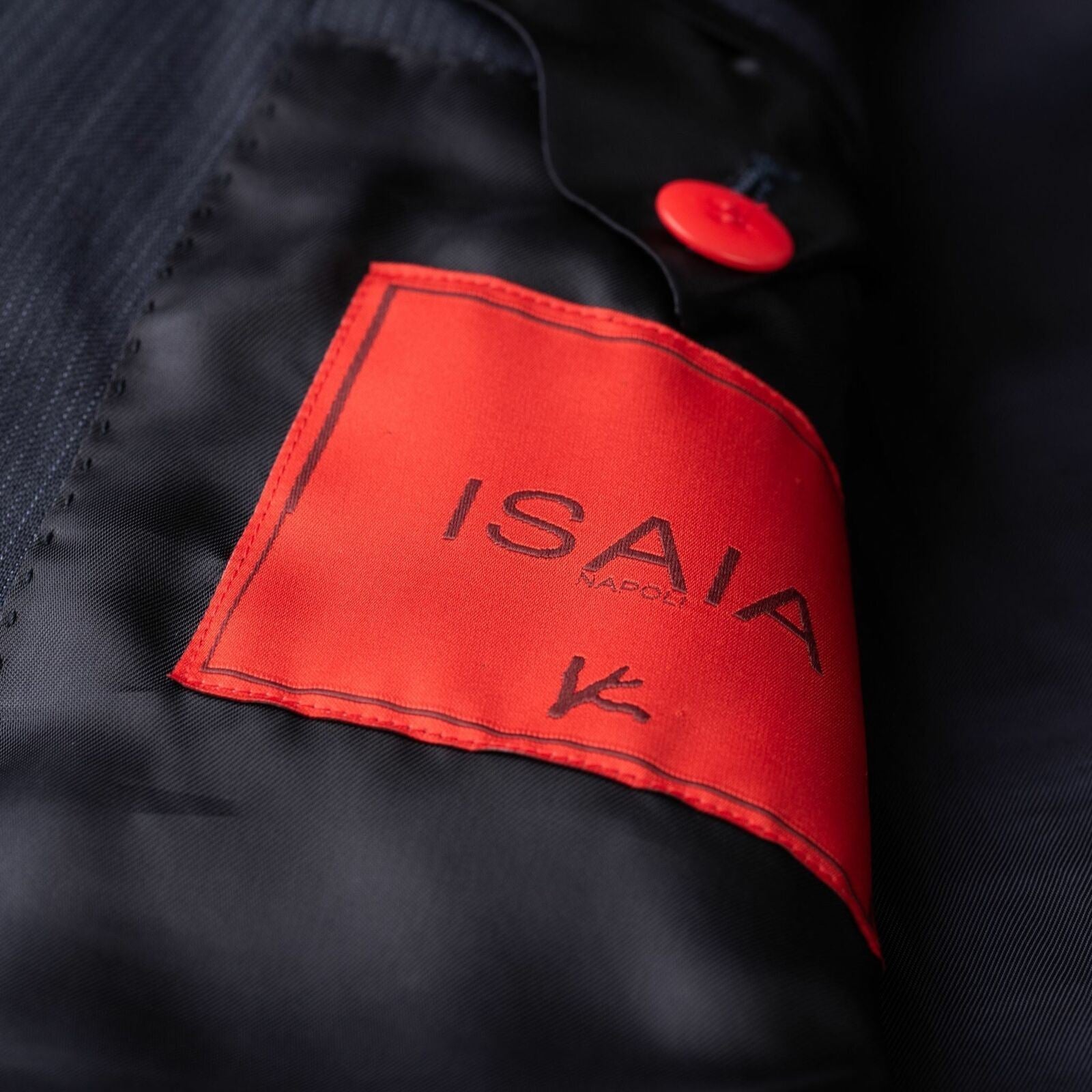 ISAIA Napoli "Base S" Navy Blue Striped Wool Super 120's Jacket