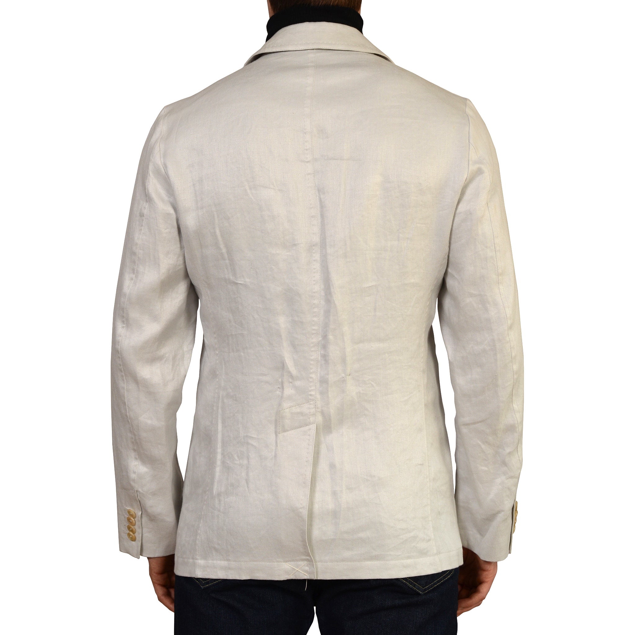 D'AVENZA Light Gray Cotton Silk Unlined Field Jacket