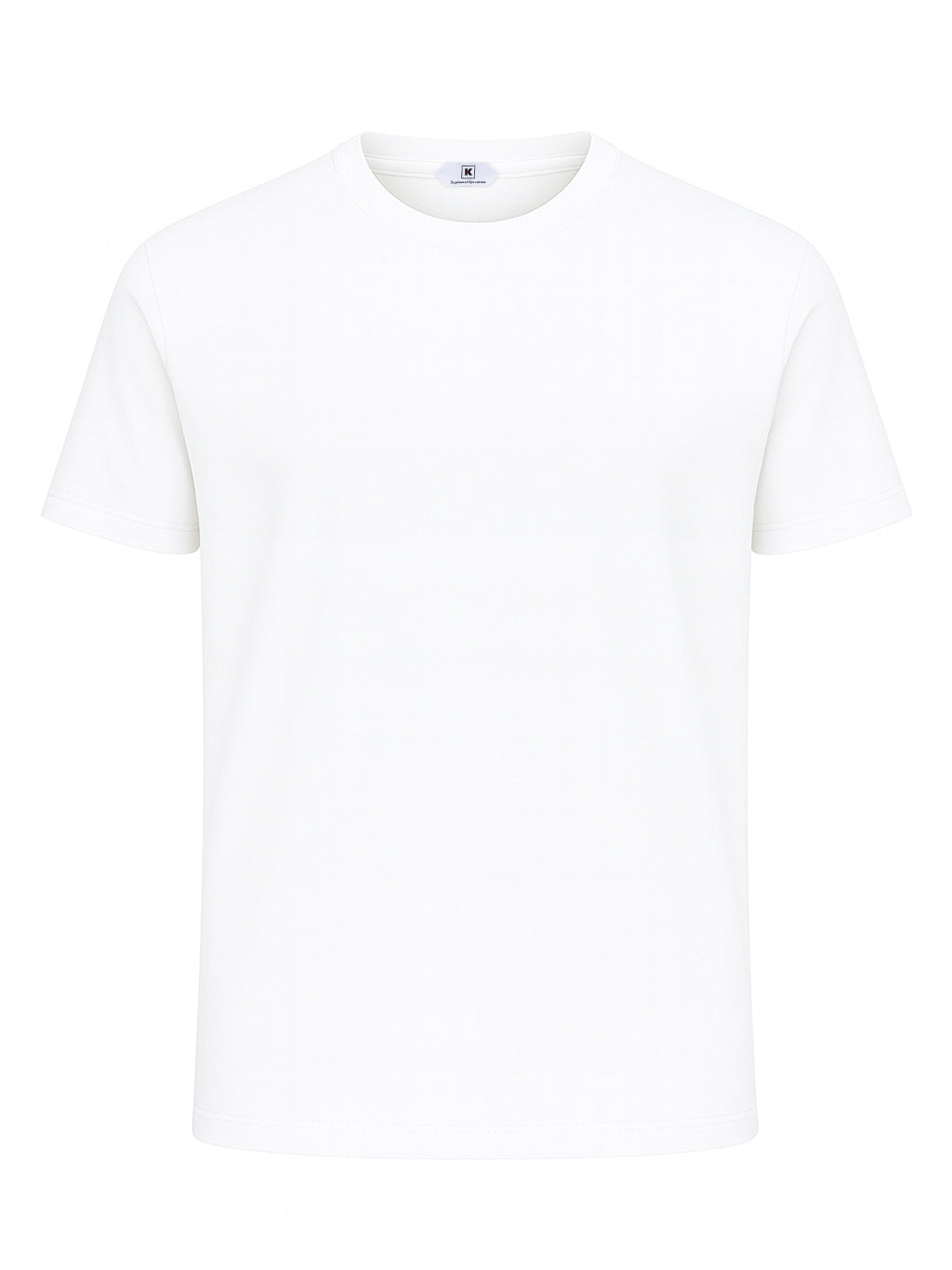 KITON KIRED "Kiss" White Exclusive Crepe Cotton Short Sleeve T-Shirt
