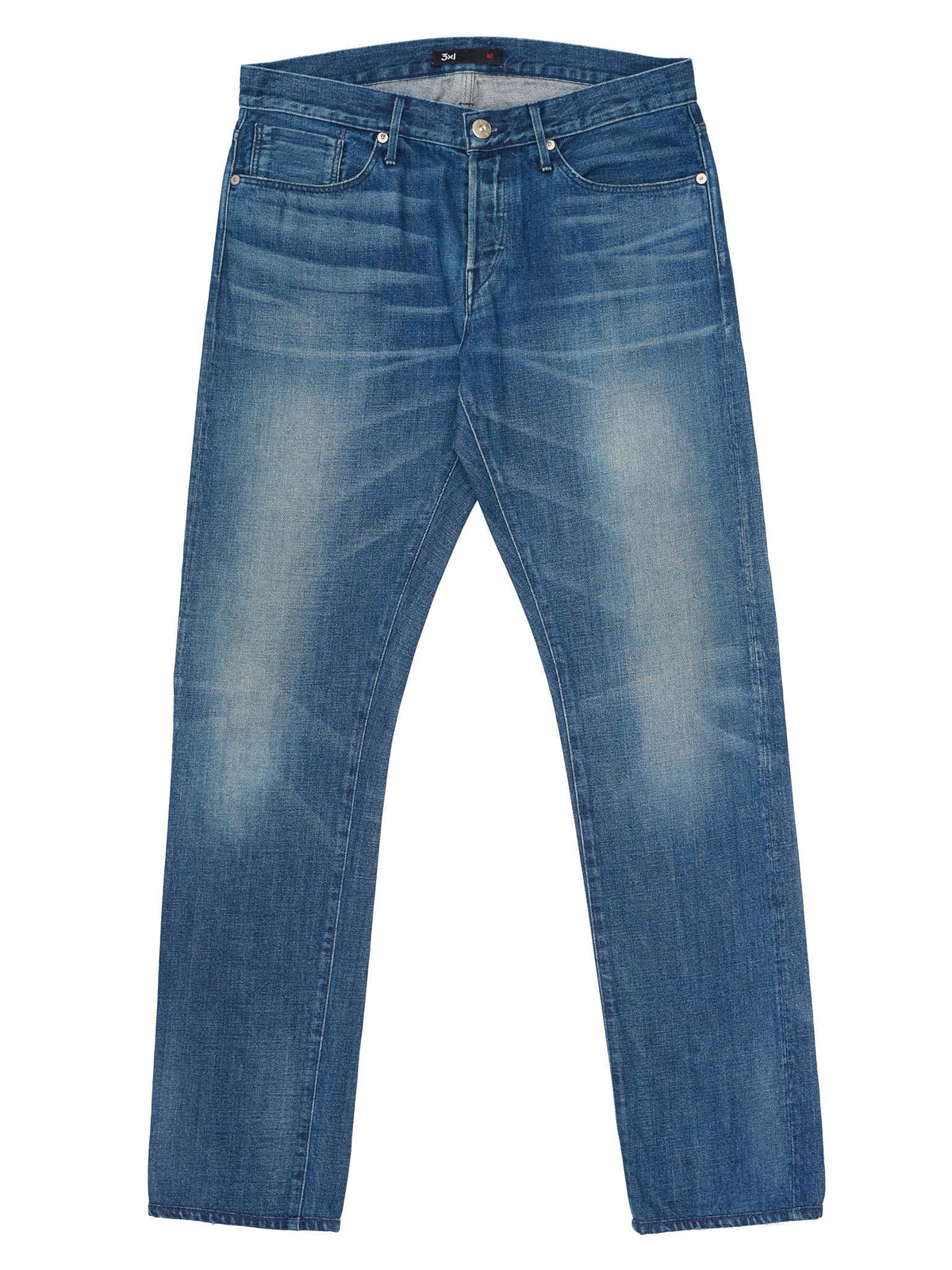 3x1 M3 Blue Denim Selvedge Slim Straight Fit Jeans Pants US 33