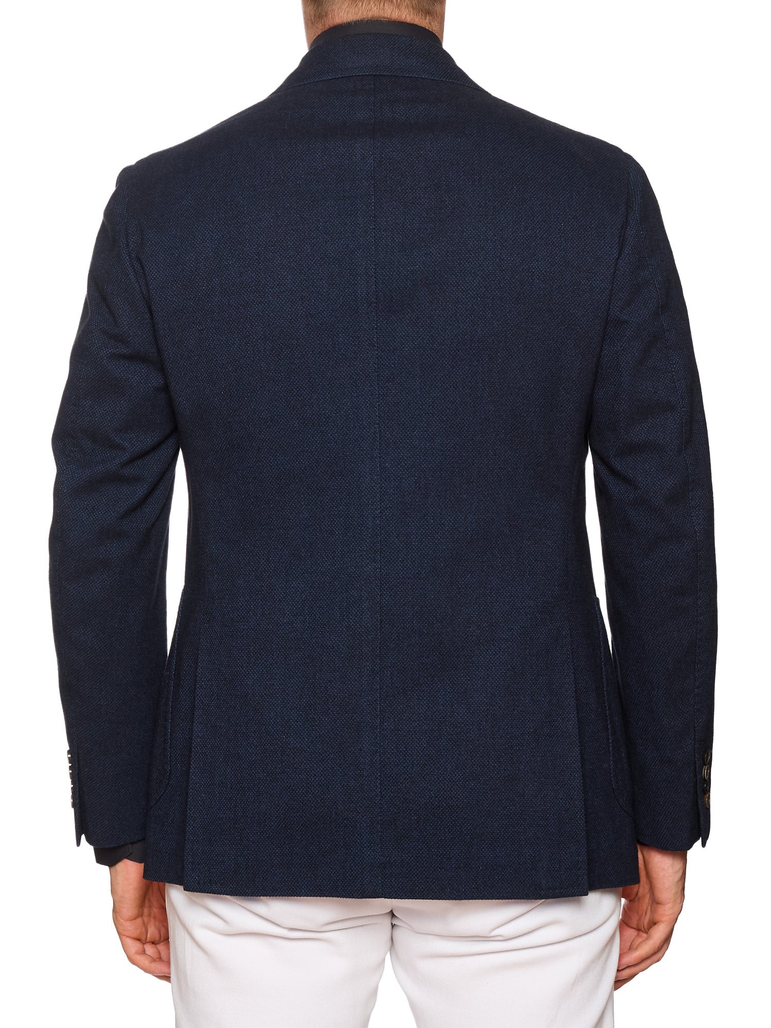 STILE LATINO "Vincenzo" Blue Birdseye Cotton Slim Fit Jacket