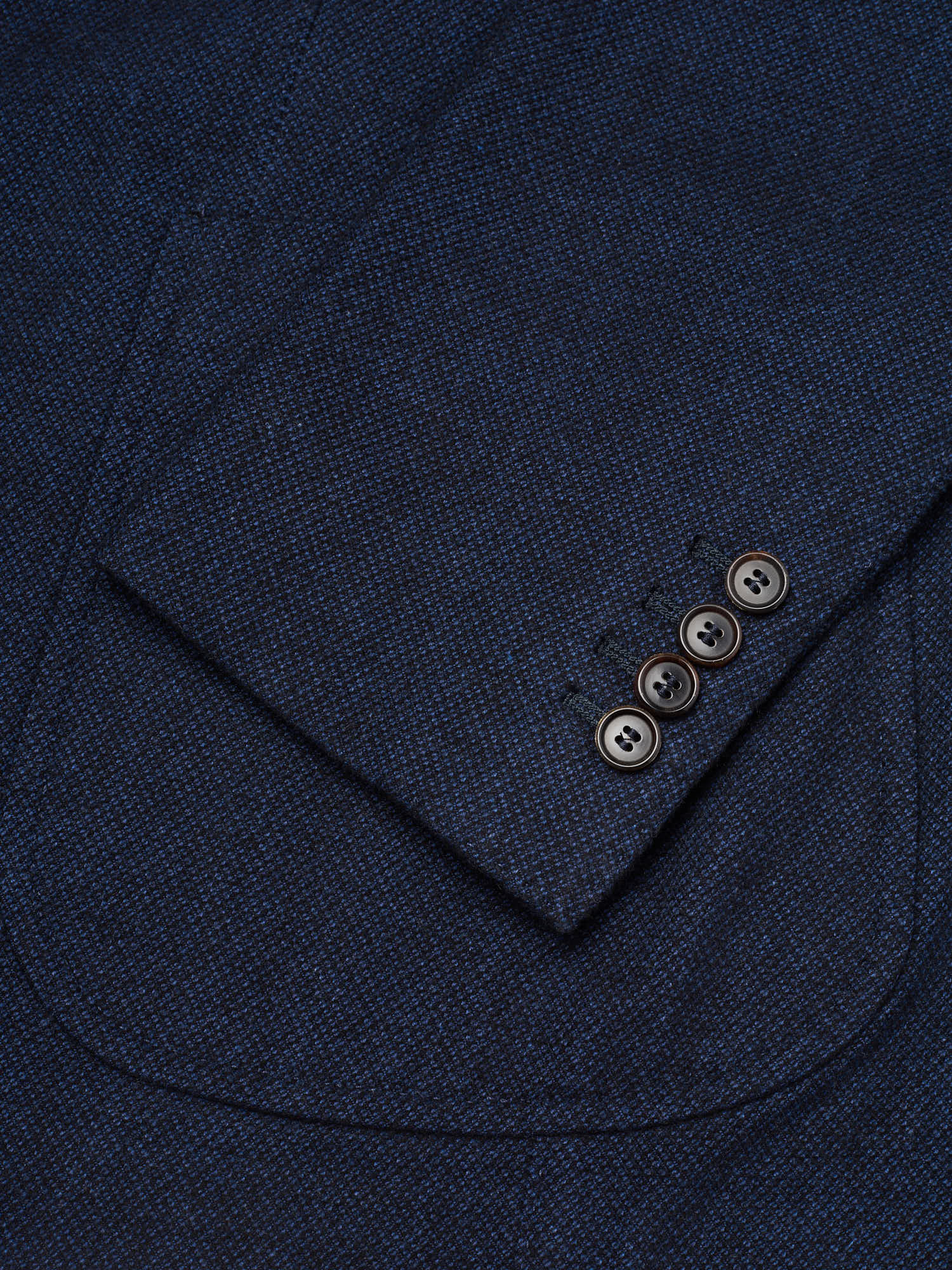 STILE LATINO "Vincenzo" Blue Birdseye Cotton Slim Fit Jacket