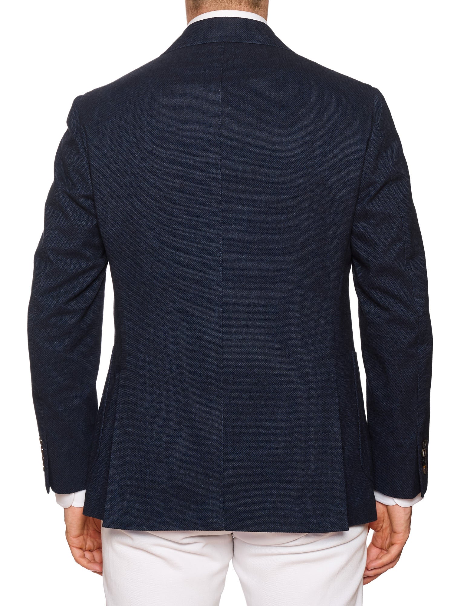 STILE LATINO "Vincenzo" Blue Birdseye Cotton Slim Fit Jacket