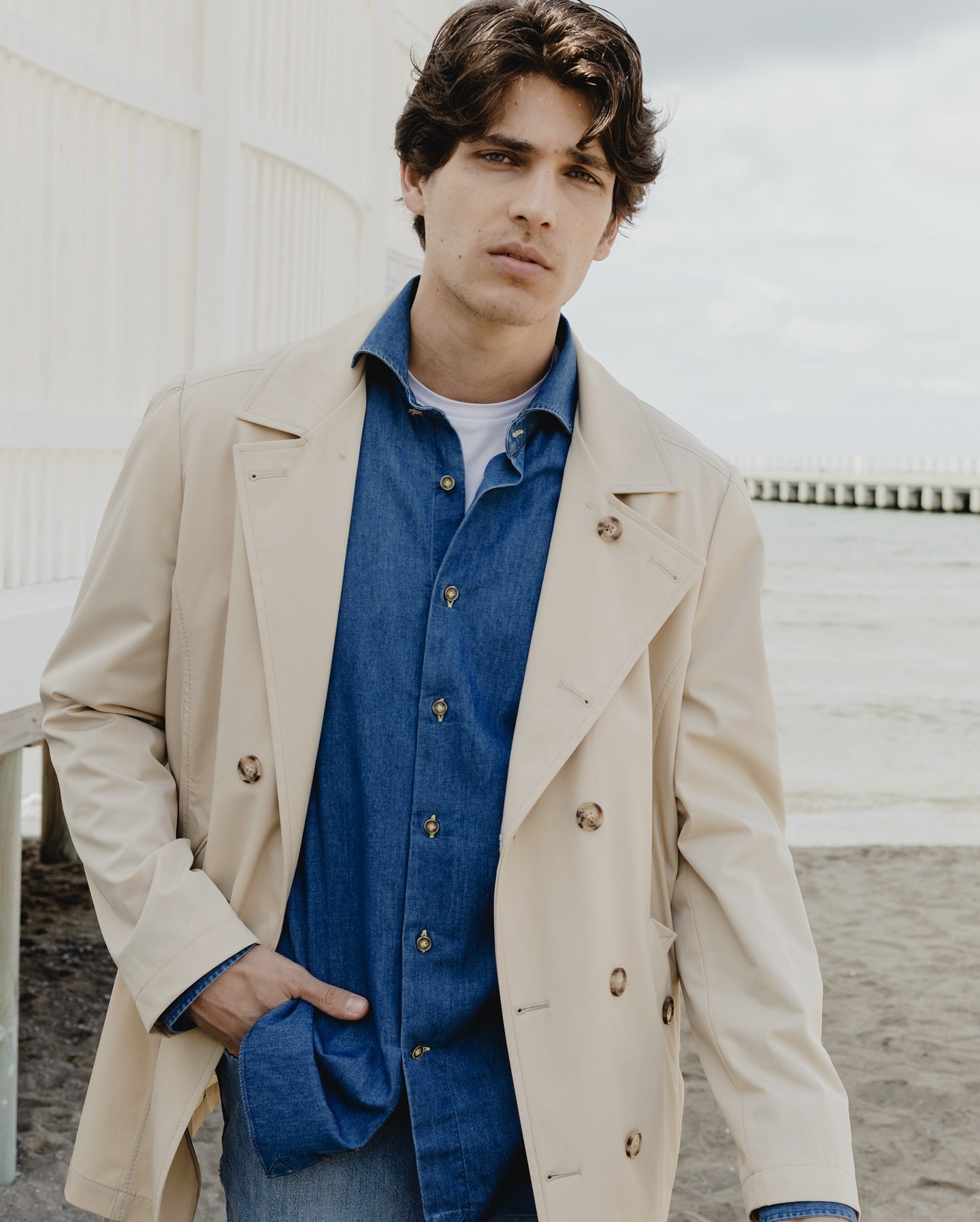 PIETRA SALATA Napoli "London" Beige Trench Coat