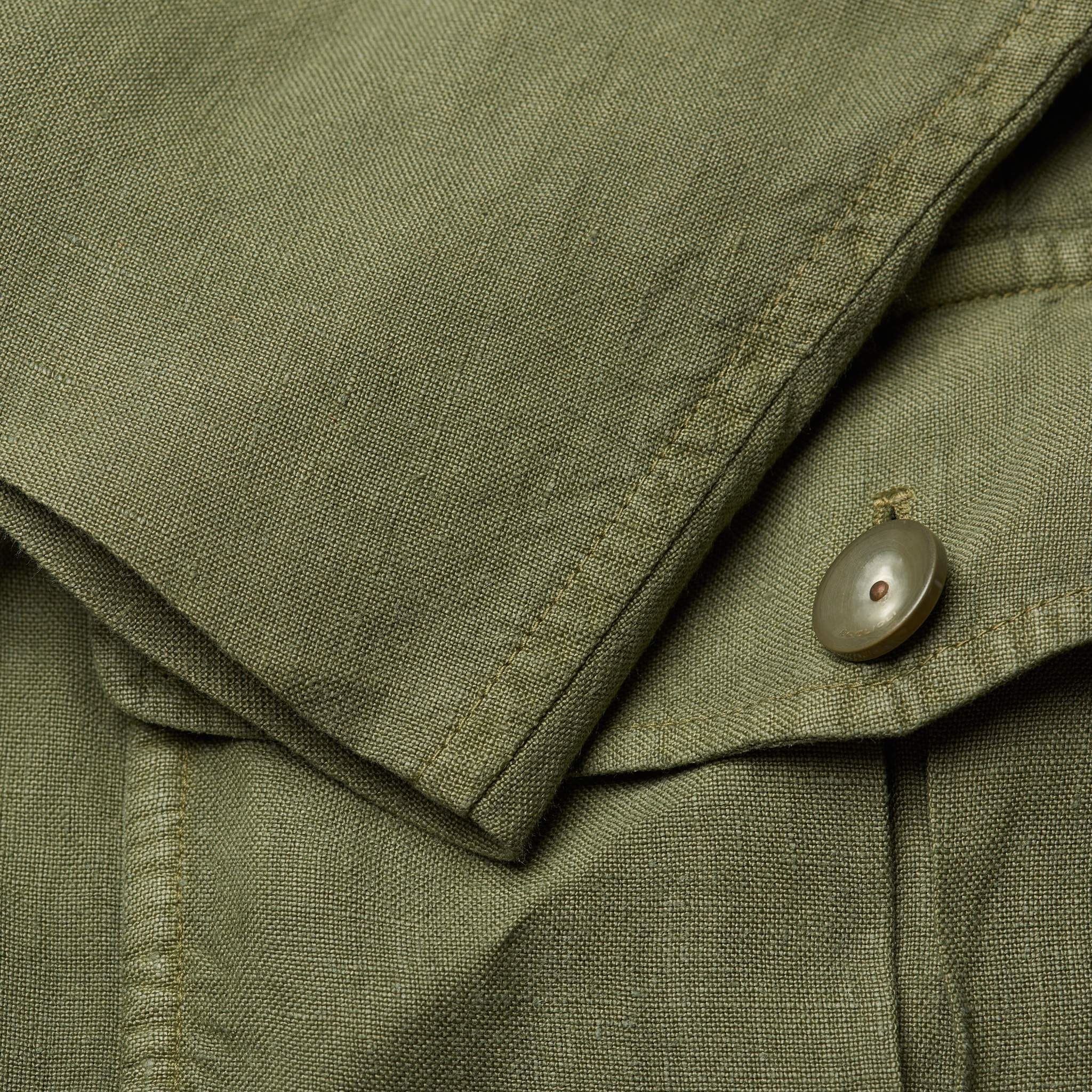 BOGLIOLI Milano Green Linen Safari Jacket Coat EU 50 NEW US M