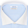 VANNUCCI Milano Sky Blue Bengal Striped Dress Shirt EU 41 NEW US 16