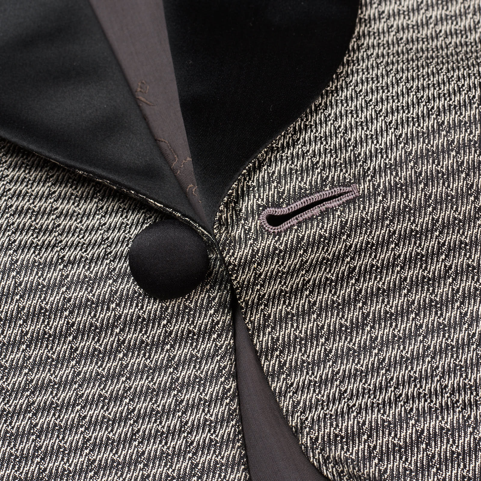 ABLA by Angelo Blasi Black-Gray Handmade Silk Shawl Collar Dinner Jacket