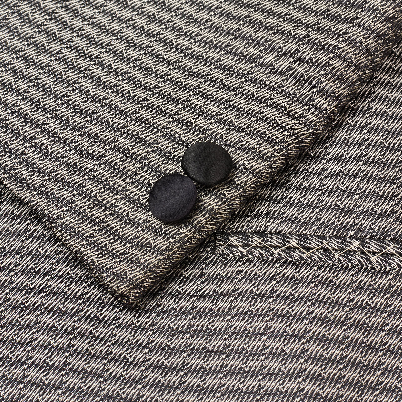 ABLA by Angelo Blasi Black-Gray Handmade Silk Shawl Collar Dinner Jacket