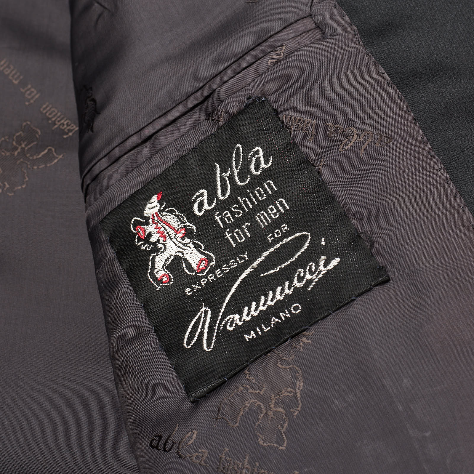 ABLA by Angelo Blasi Black-Gray Handmade Silk Shawl Collar Dinner Jacket