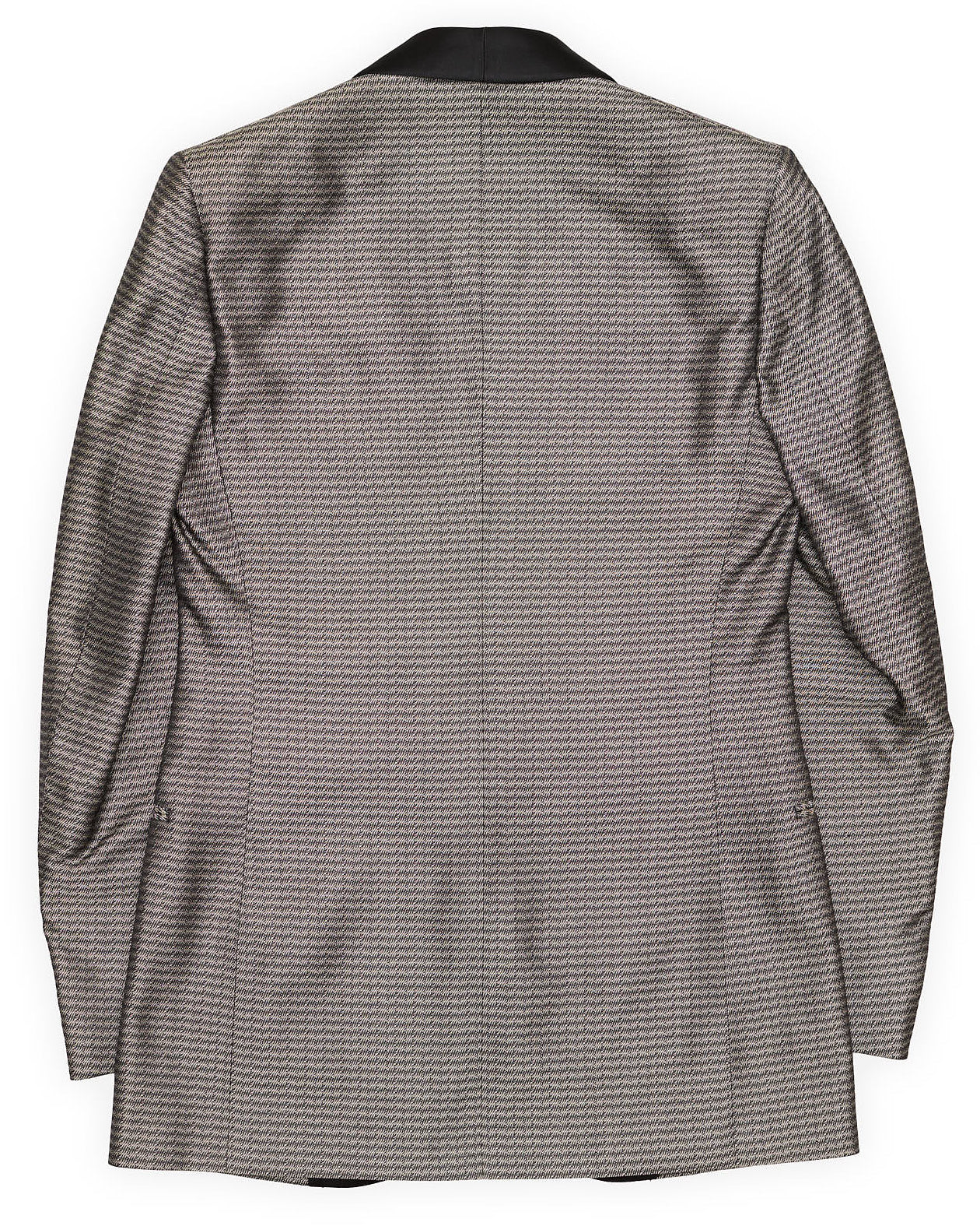 ABLA by Angelo Blasi Black-Gray Handmade Silk Shawl Collar Dinner Jacket