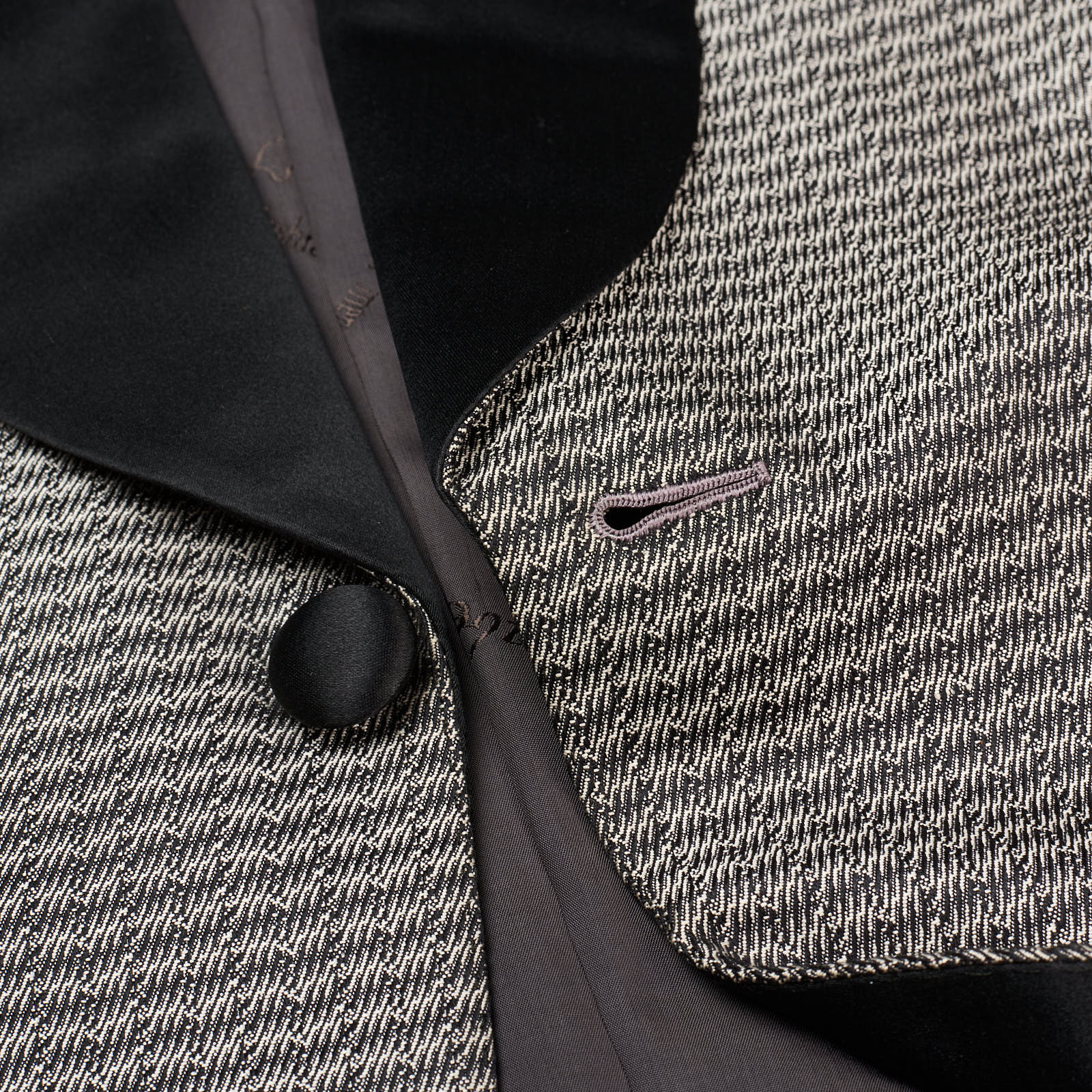 ABLA by Angelo Blasi Black-Gray Handmade Silk Shawl Collar Tuxedo Suit EU 44 NEW US 34