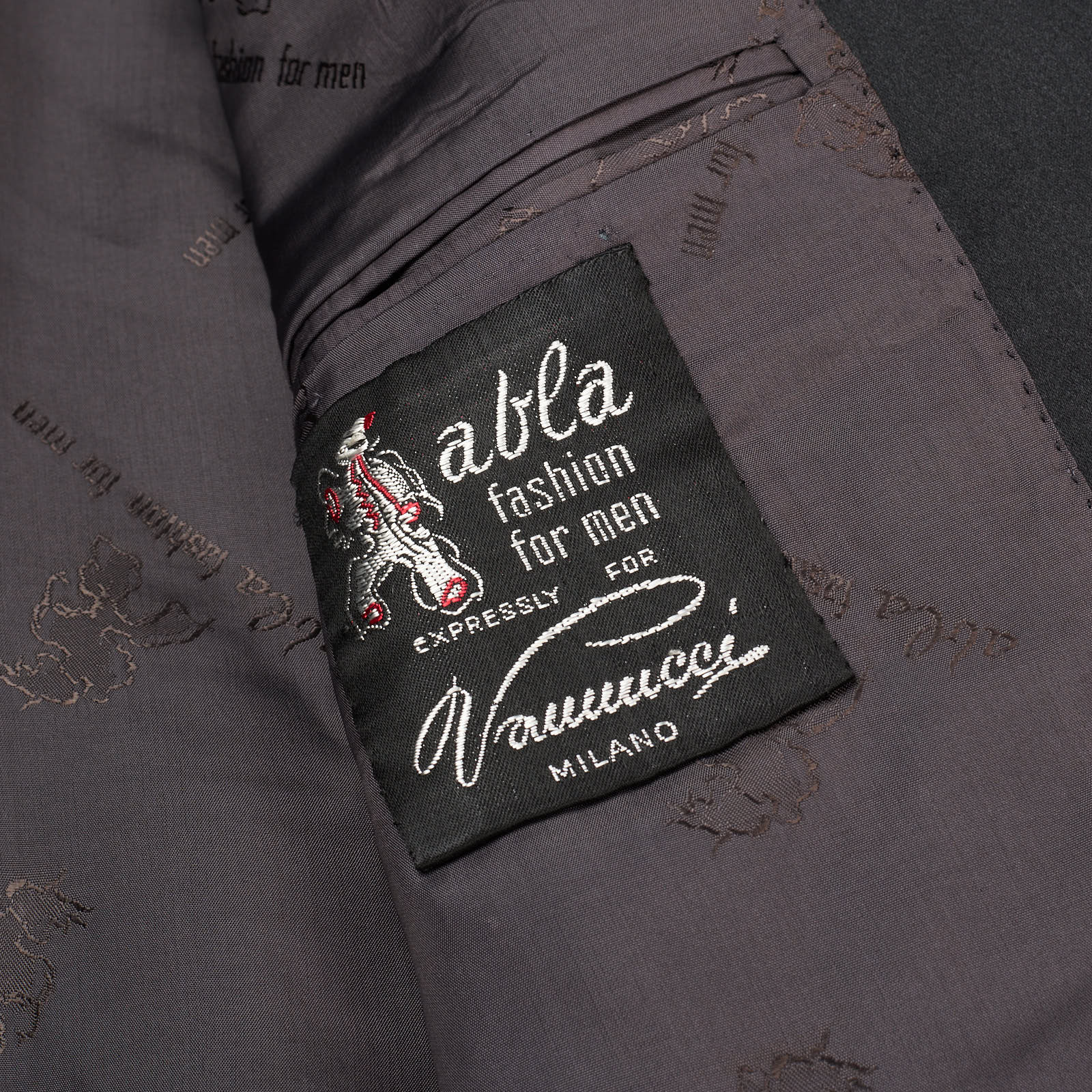 ABLA by Angelo Blasi Black-Gray Handmade Silk Shawl Collar Tuxedo Suit EU 44 NEW US 34