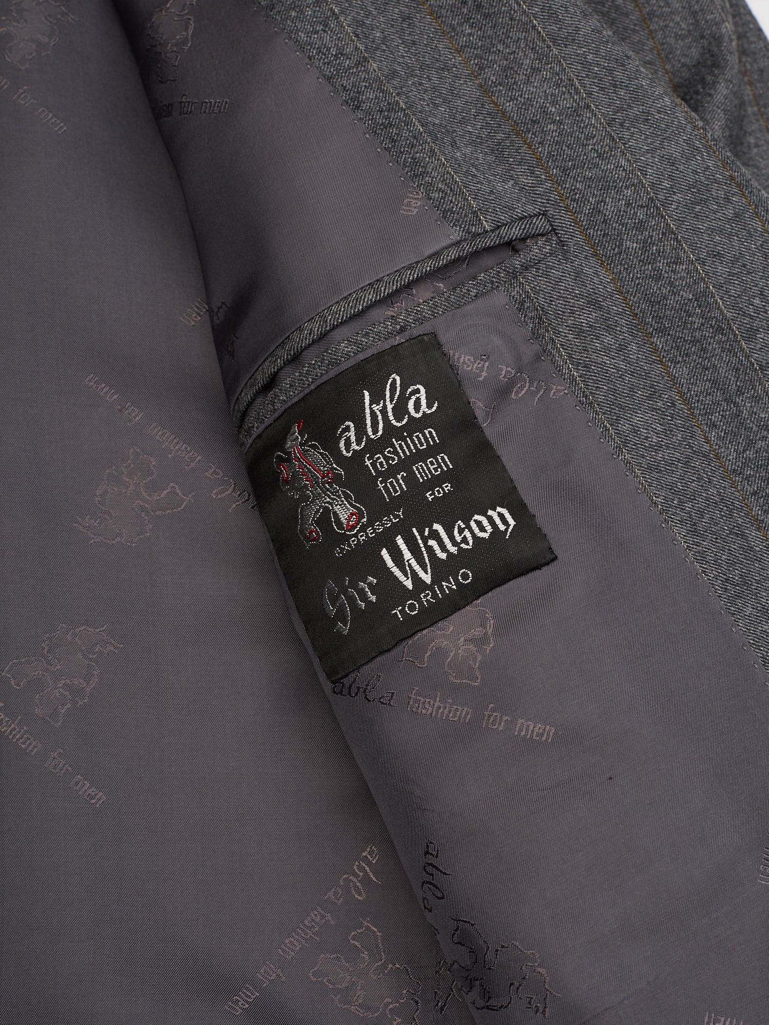 ABLA for Sir Wilson Gray Herringbone Wool Cashmere Suit