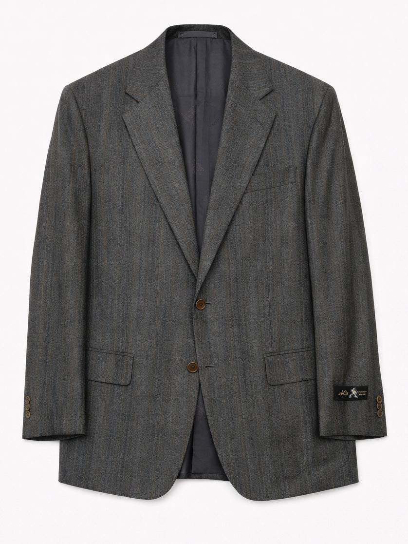 ABLA for Sir Wilson Gray Herringbone Wool Cashmere Suit