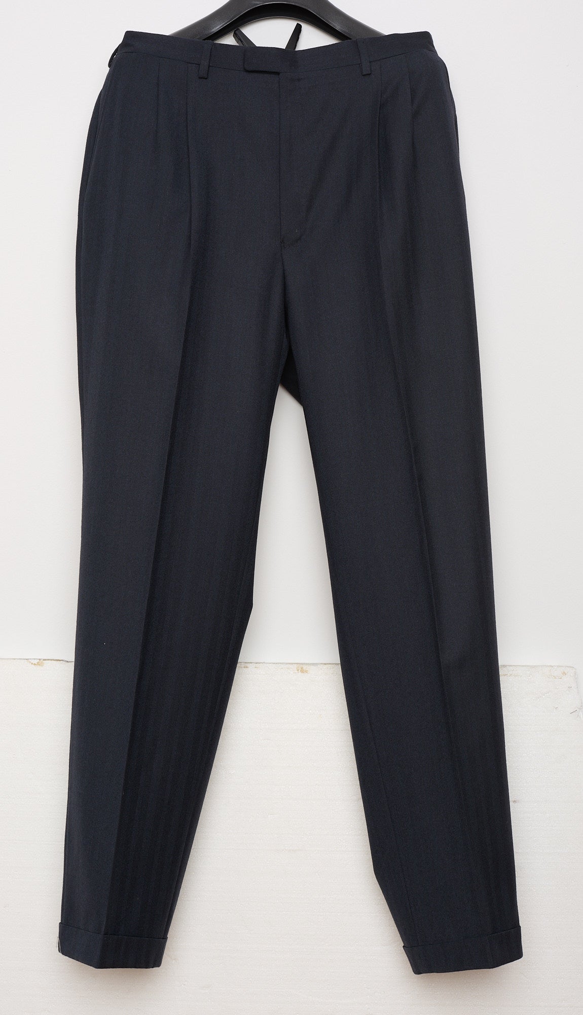ABLA for Sir Wilson Handmade Blue Herringbone Wool Super 100's Suit