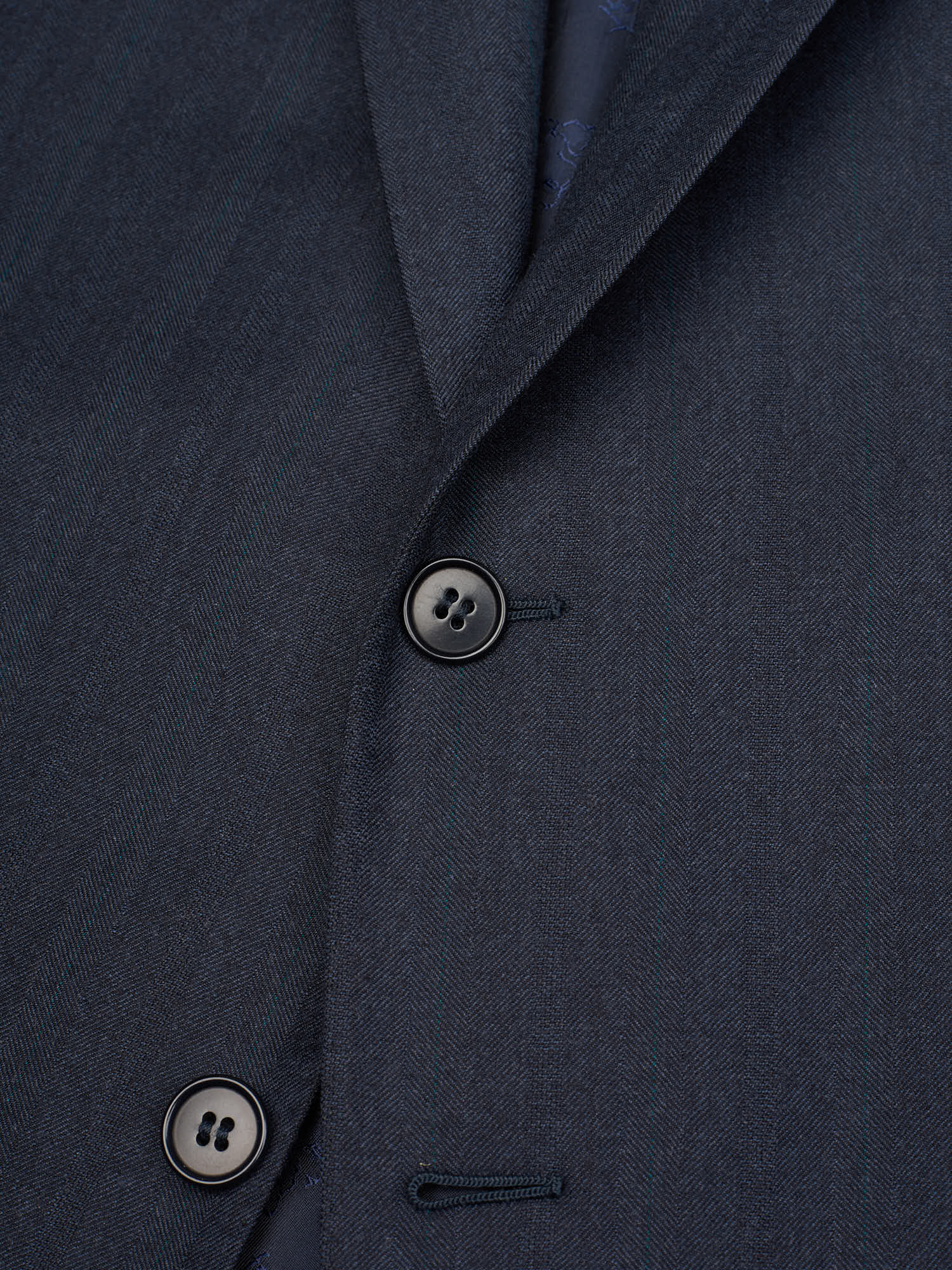 ABLA for Sir Wilson Handmade Blue Herringbone Wool Super 100's Suit