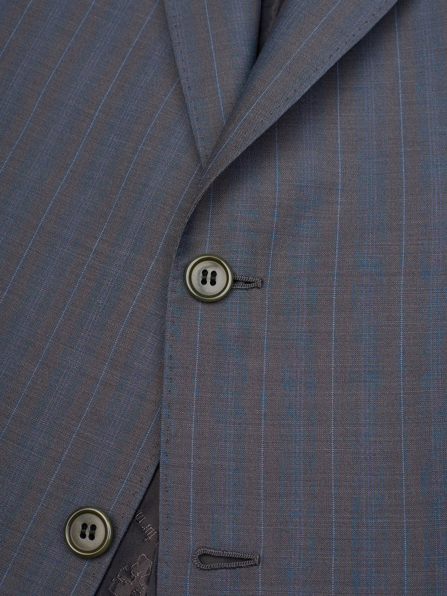 ABLA for Sir Wilson Handmade Blue Striped Wool–Mohair Business Suit