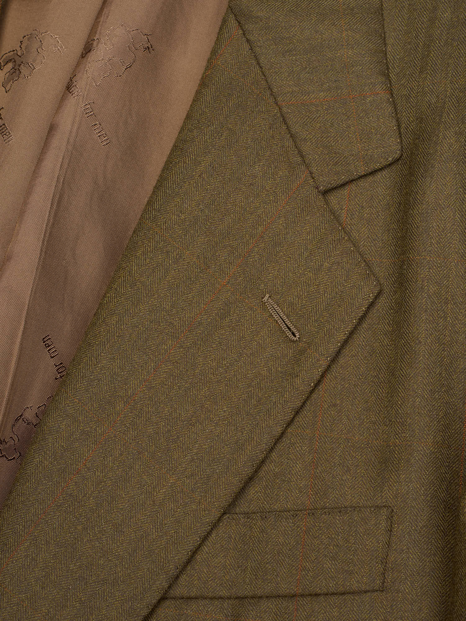 ABLA for Sir Wilson Handmade Brown Windowpane Wool Super 100's Suit