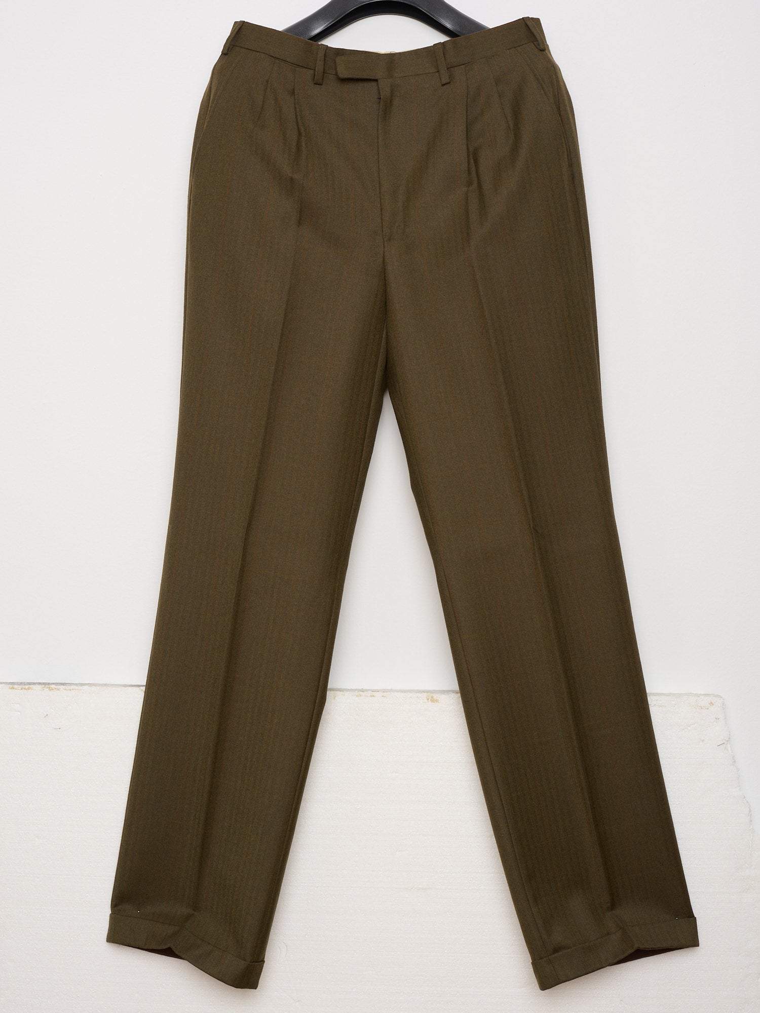 ABLA for Sir Wilson Handmade Brown Windowpane Wool Super 100's Suit