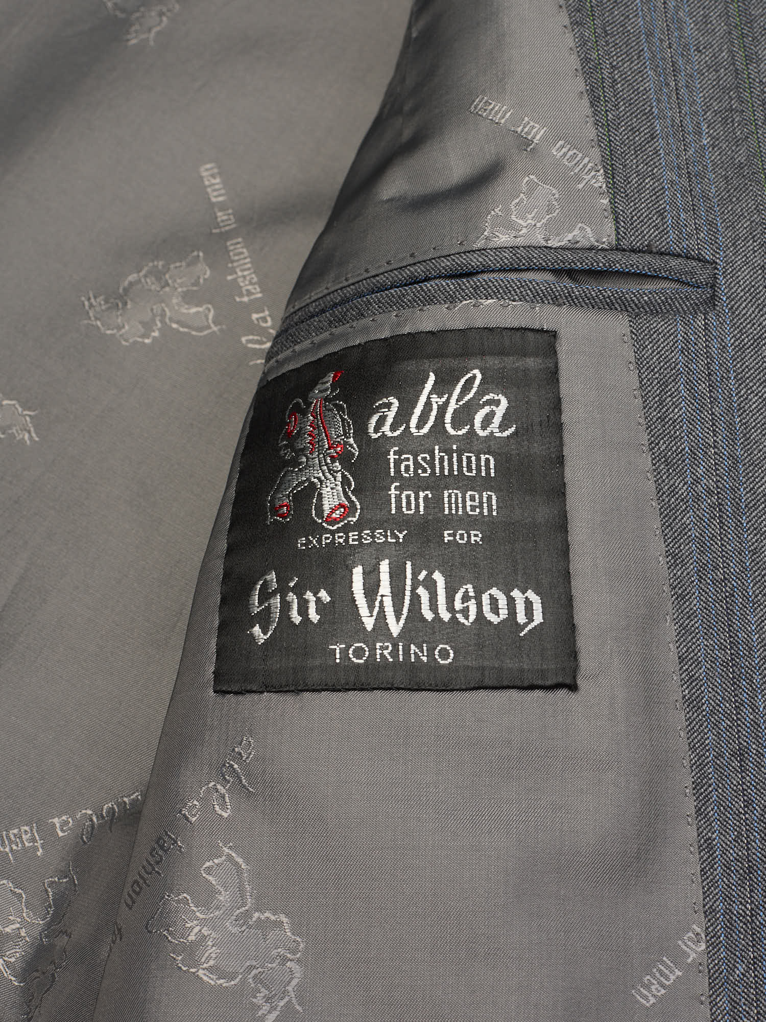 ABLA for Sir Wilson Handmade Gray Herringbone Suit
