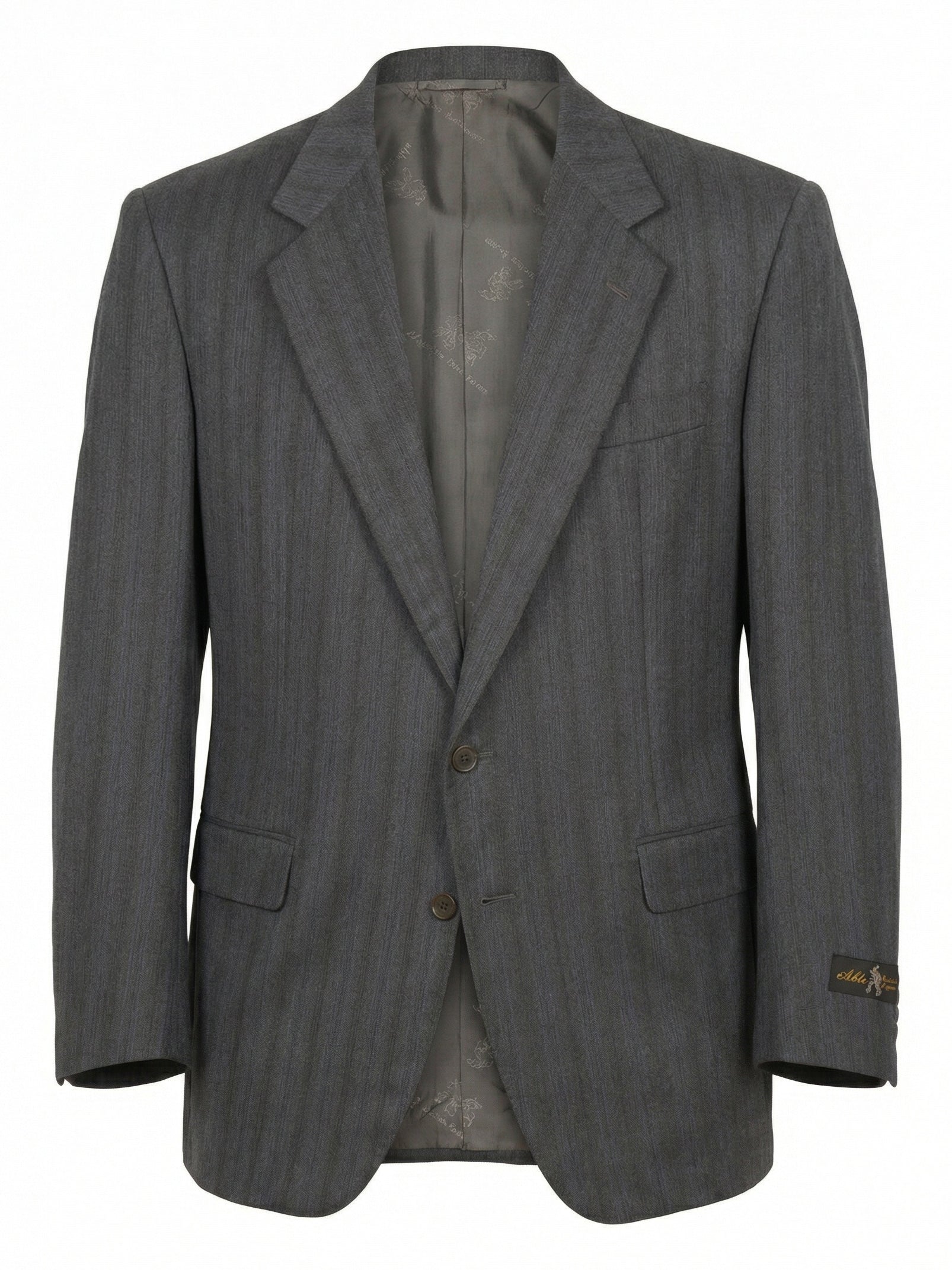 ABLA for Sir Wilson Handmade Gray Herringbone Suit