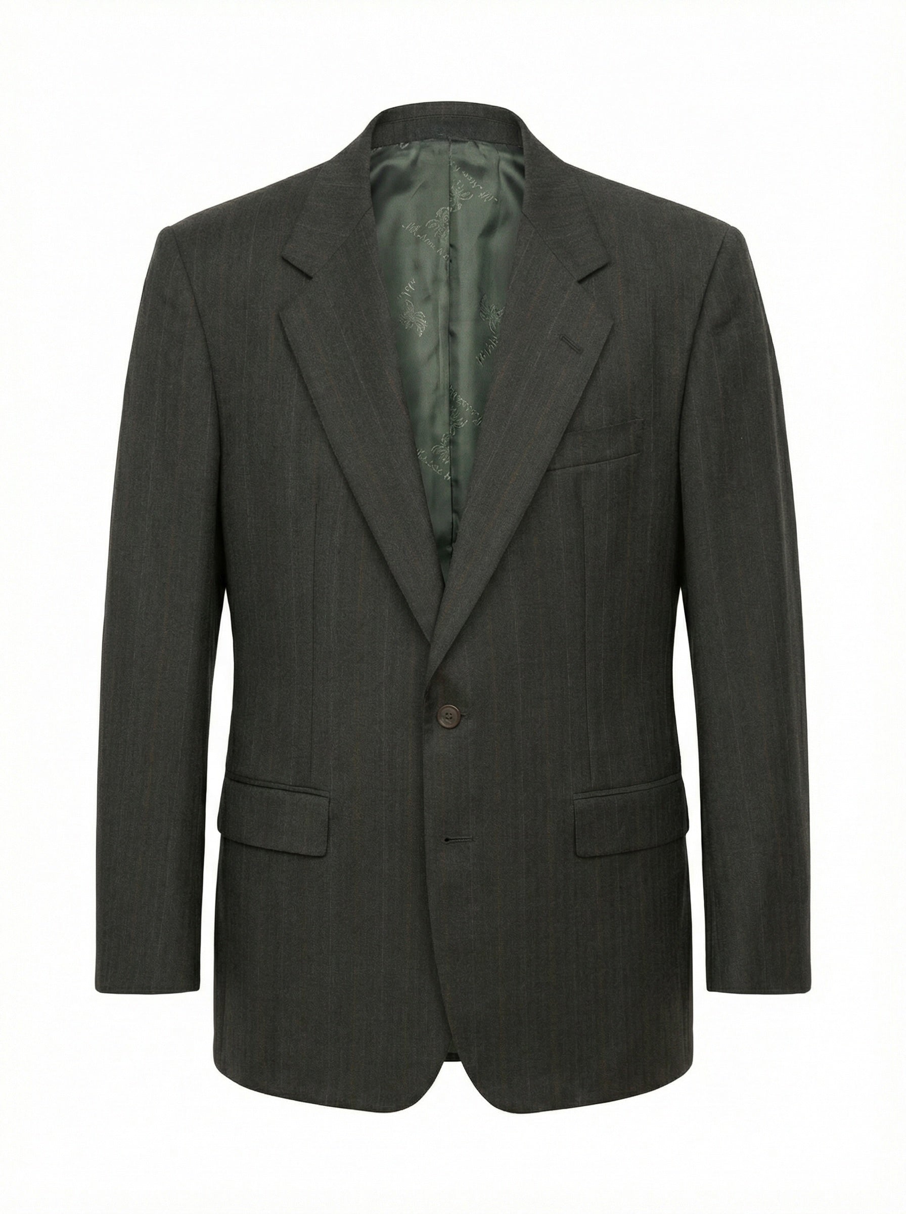 ABLA for Sir Wilson Handmade Green Herringbone Wool–Cashmere Suit