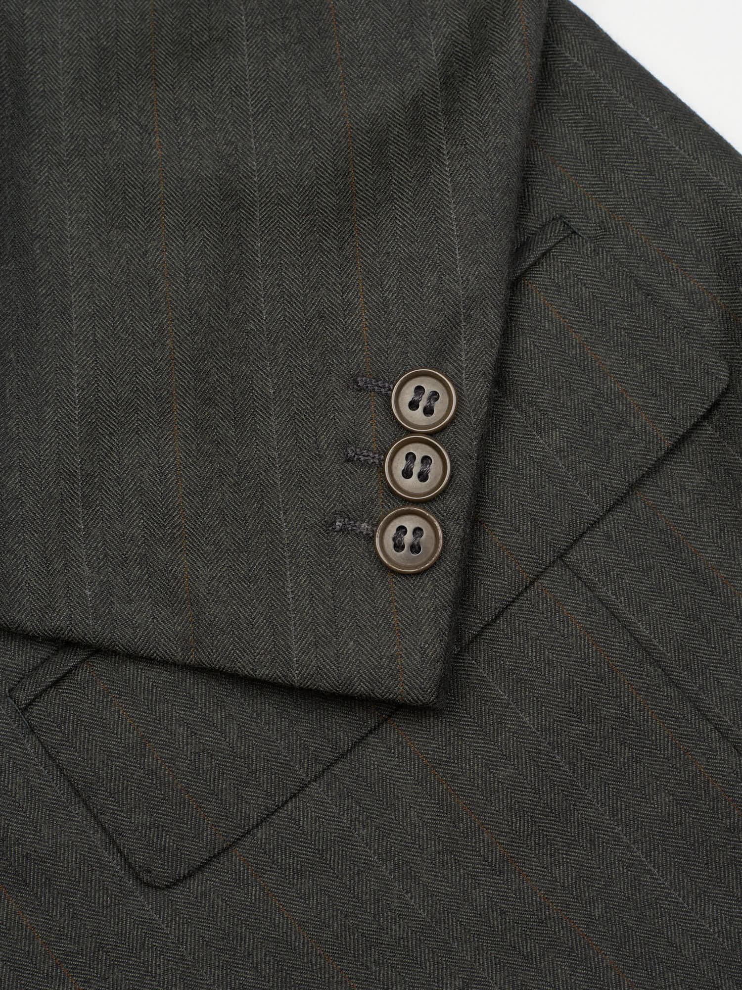 ABLA for Sir Wilson Handmade Green Herringbone Wool–Cashmere Suit