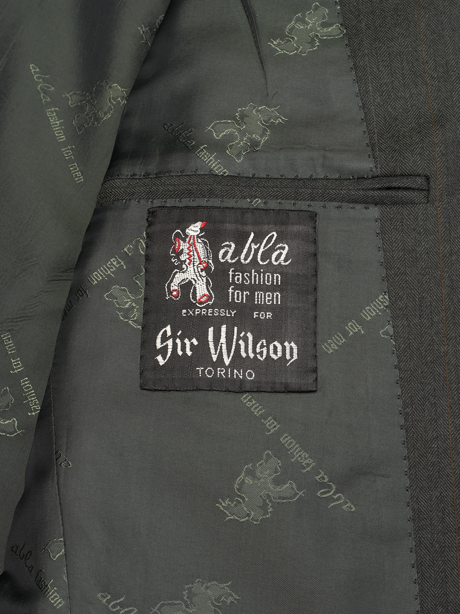 ABLA for Sir Wilson Handmade Green Herringbone Wool–Cashmere Suit
