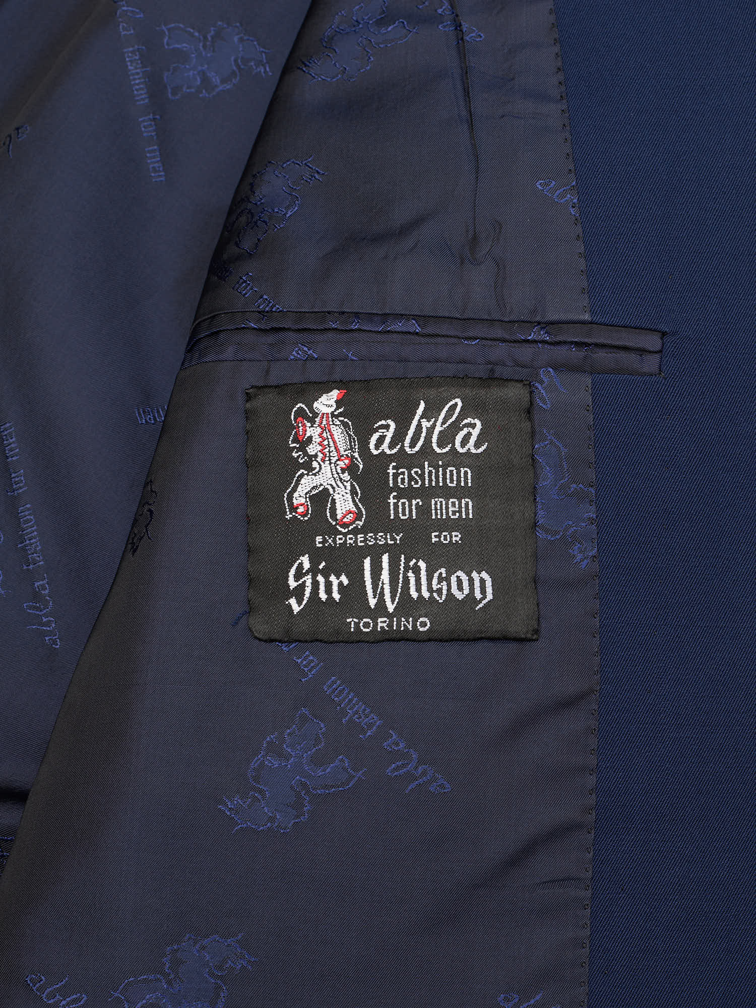 ABLA for Sir Wilson Handmade Navy Blue Wool Business Suit