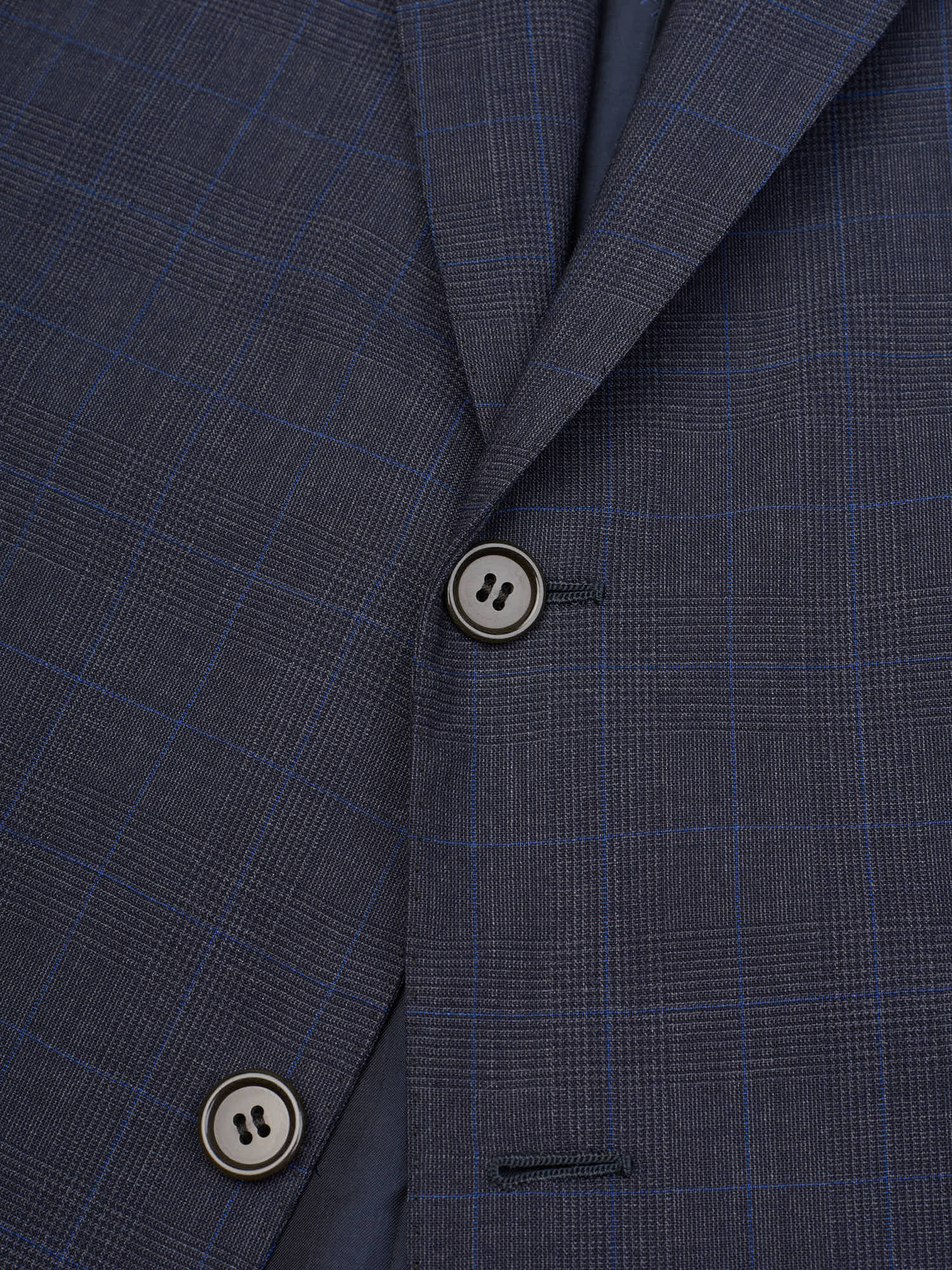 ABLA for Sir Wilson Handmade Navy Plaid Wool Business Suit