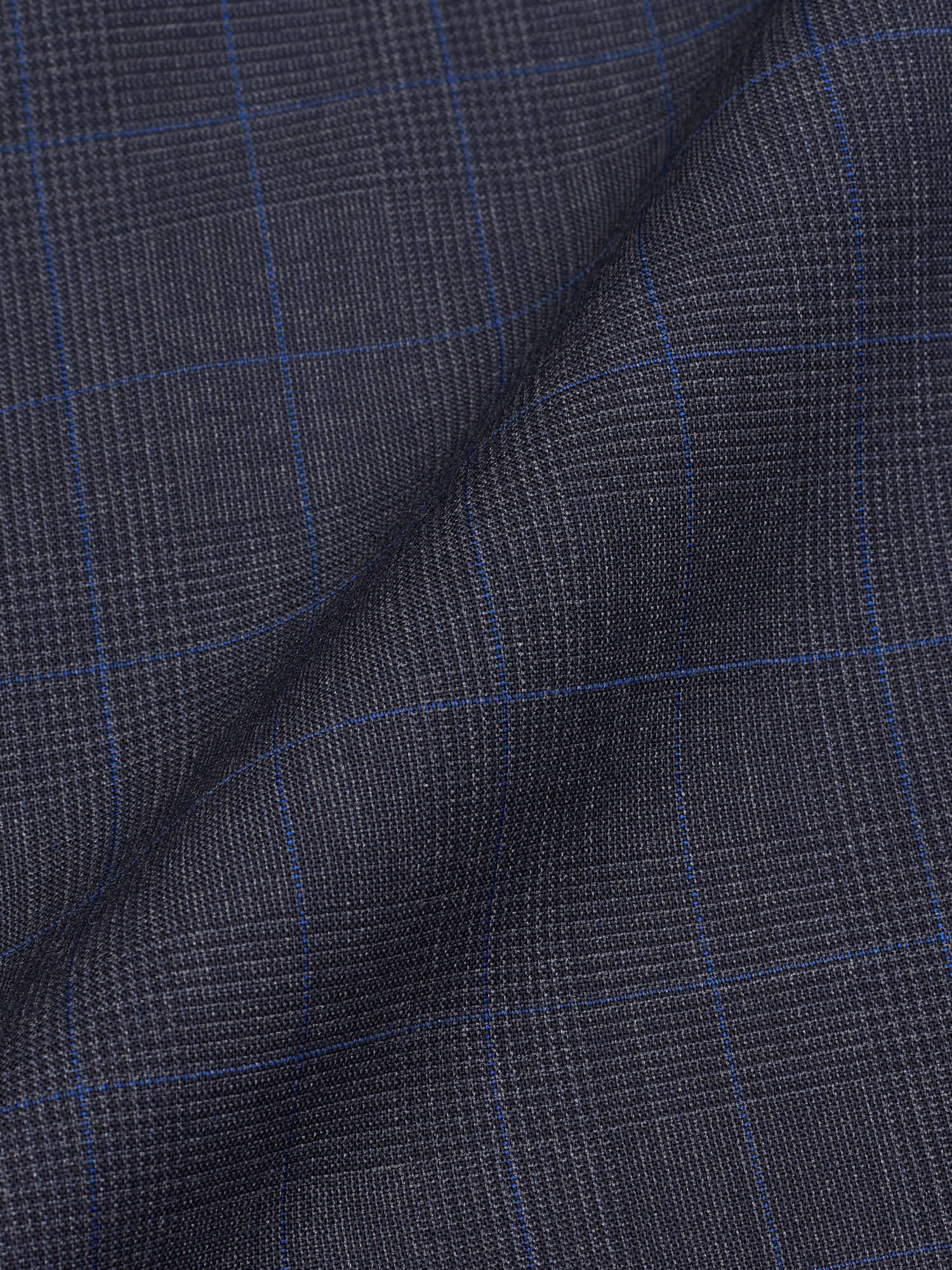 ABLA for Sir Wilson Handmade Navy Plaid Wool Business Suit