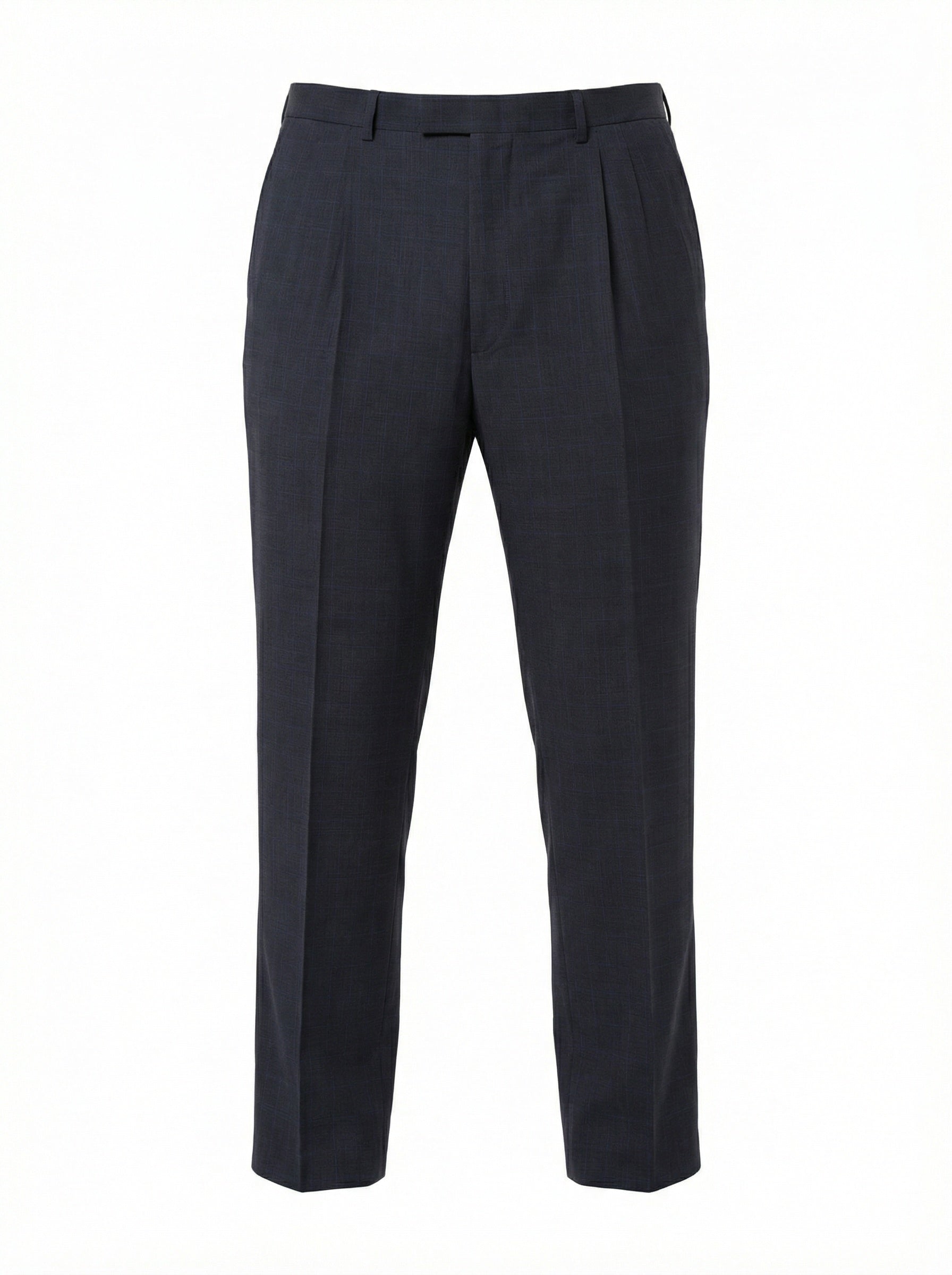 ABLA for Sir Wilson Handmade Navy Plaid Wool Business Suit