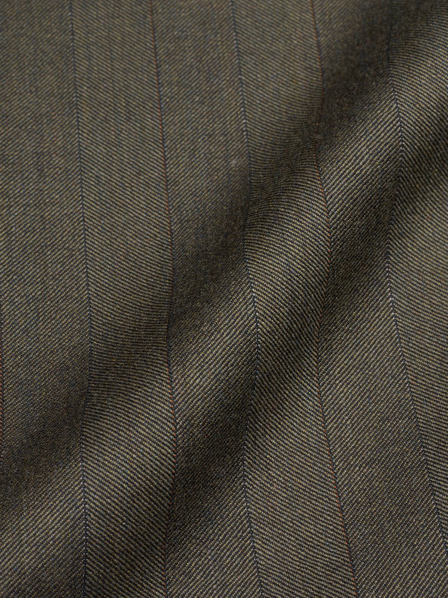 ABLA for Sir Wilson Handmade Olive Gray Herringbone Wool–Cashmere Business Suit