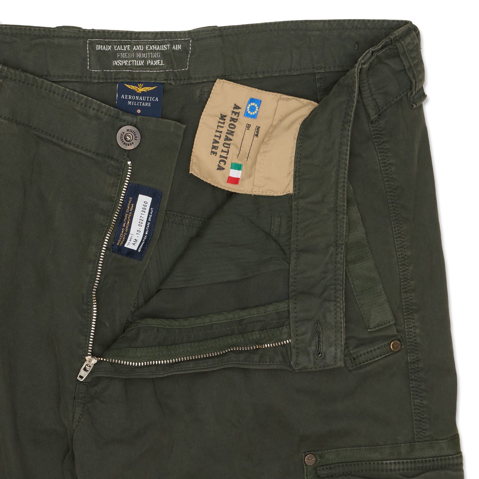 AERONAUTICA MILITARE Green Cotton Cargo Pants EU 58 NEW US 42