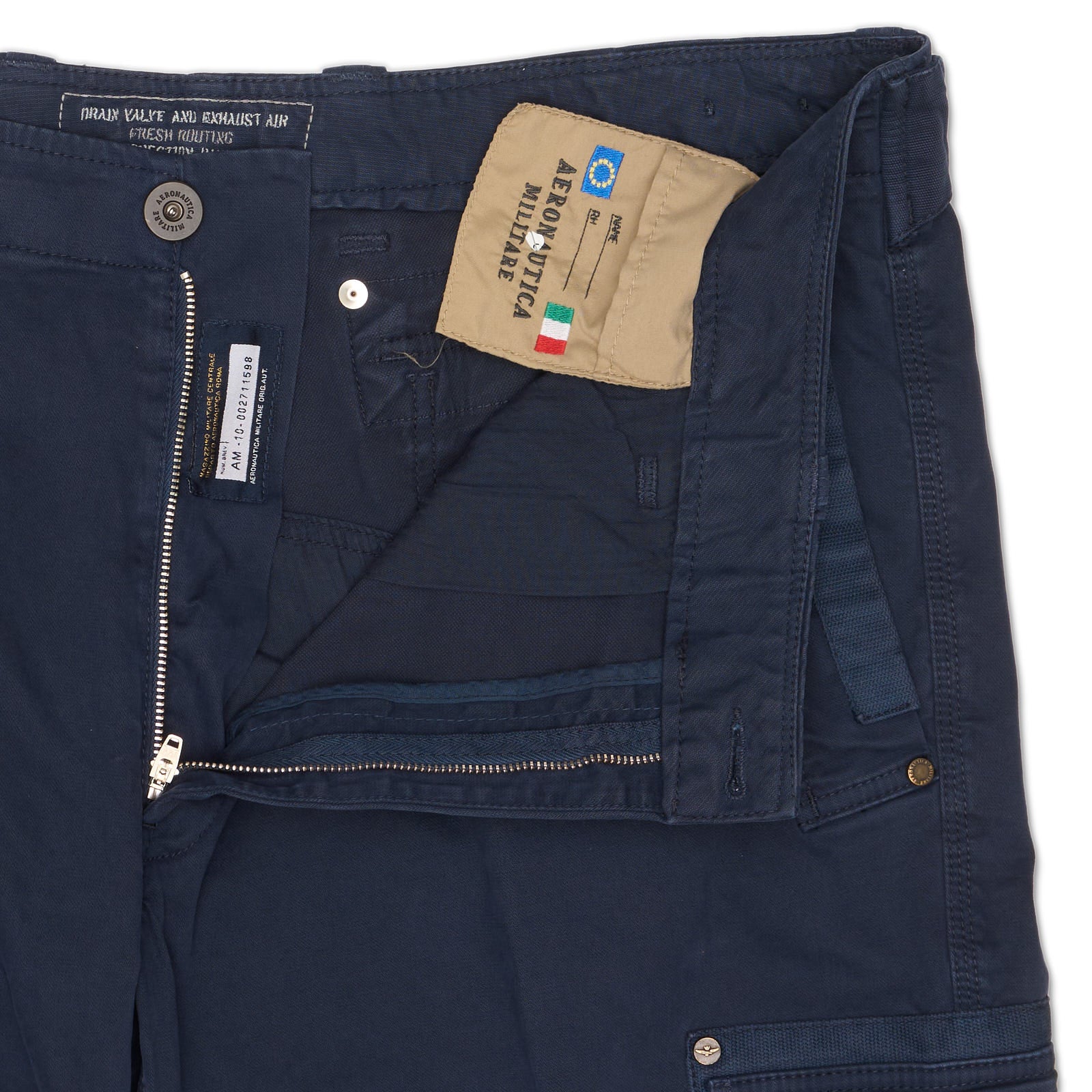 AERONAUTICA MILITARE Navy Blue Cotton Cargo Pants EU 58 NEW US 42