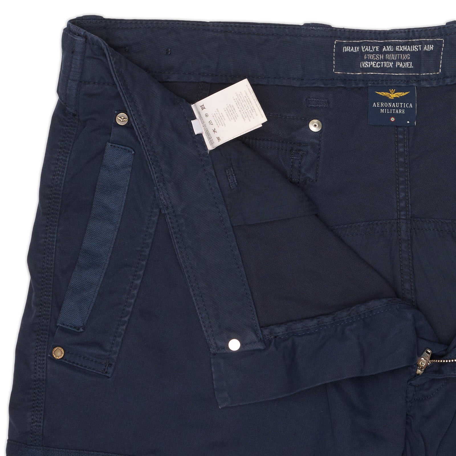 AERONAUTICA MILITARE Navy Blue Cotton Cargo Pants EU 58 NEW US 42