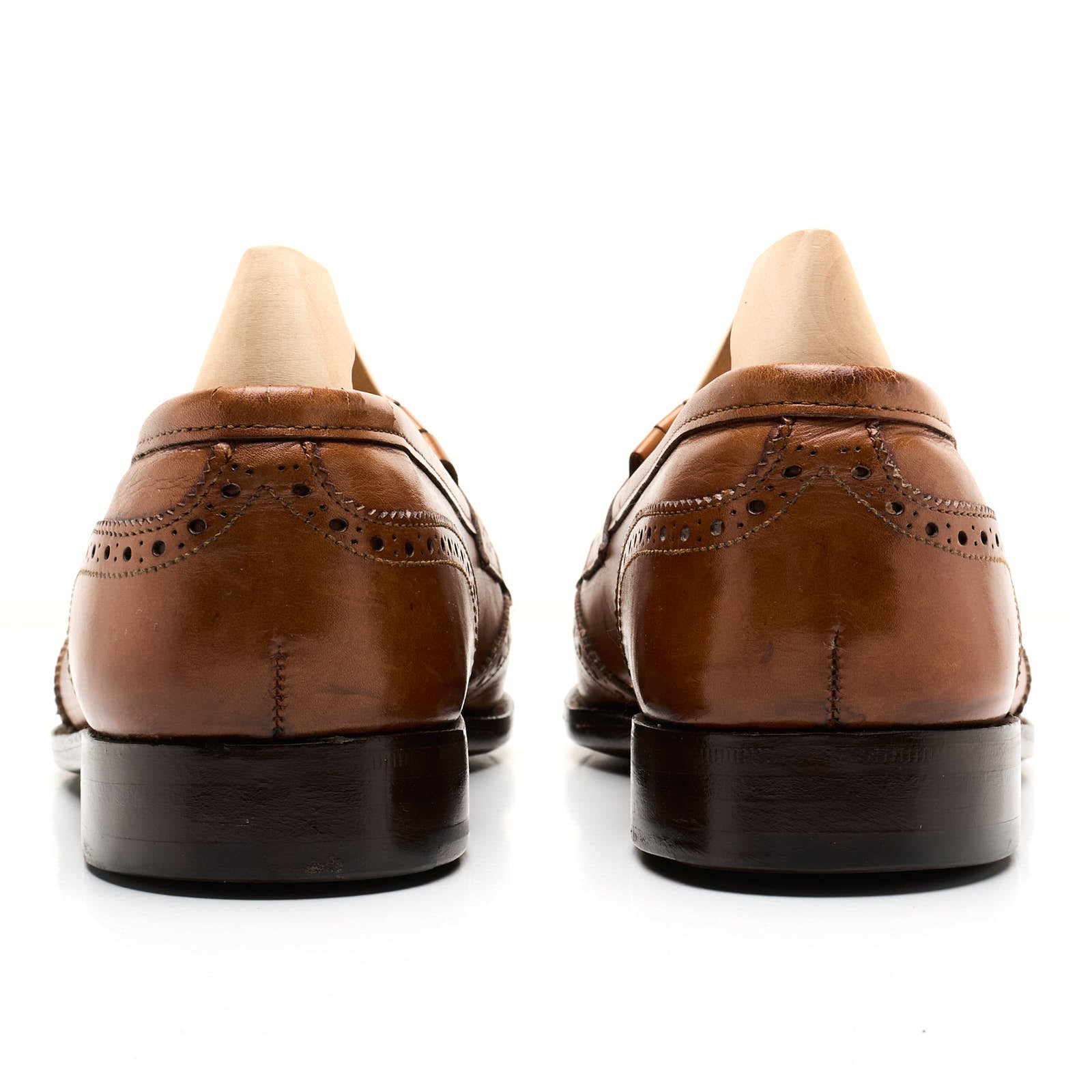 ALDEN 610 for Mills Touche Cognac Tassel Kilts Wing Tip Loafer Shoes US 8.5 C/E
