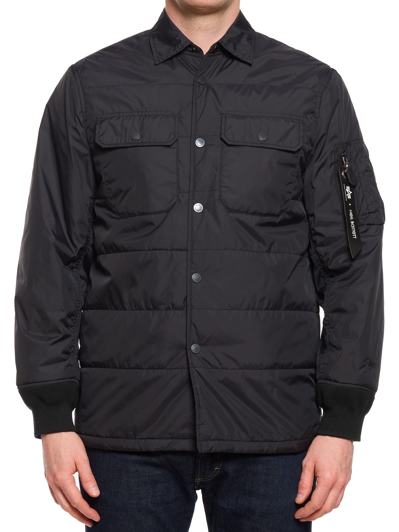 ALPHA INDUSTRIES x Neil Barrett Black Padded Overshirt Jacket Limited Edition