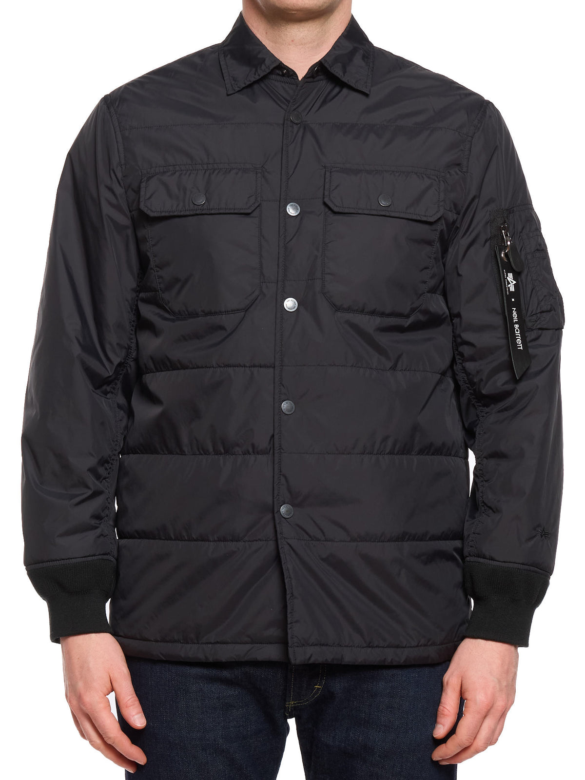 ALPHA INDUSTRIES x Neil Barrett Black Padded Overshirt Jacket Limited
